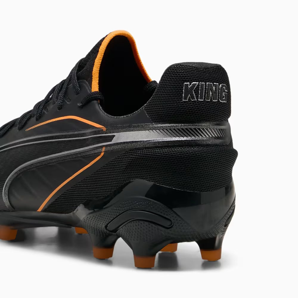 Puma King Ultimate FG/AG Football Boots for Men - Black/Fire/Silver - Lightweight Soccer Cleats for Firm & Artificial Grass - Perfect for Training & Matches