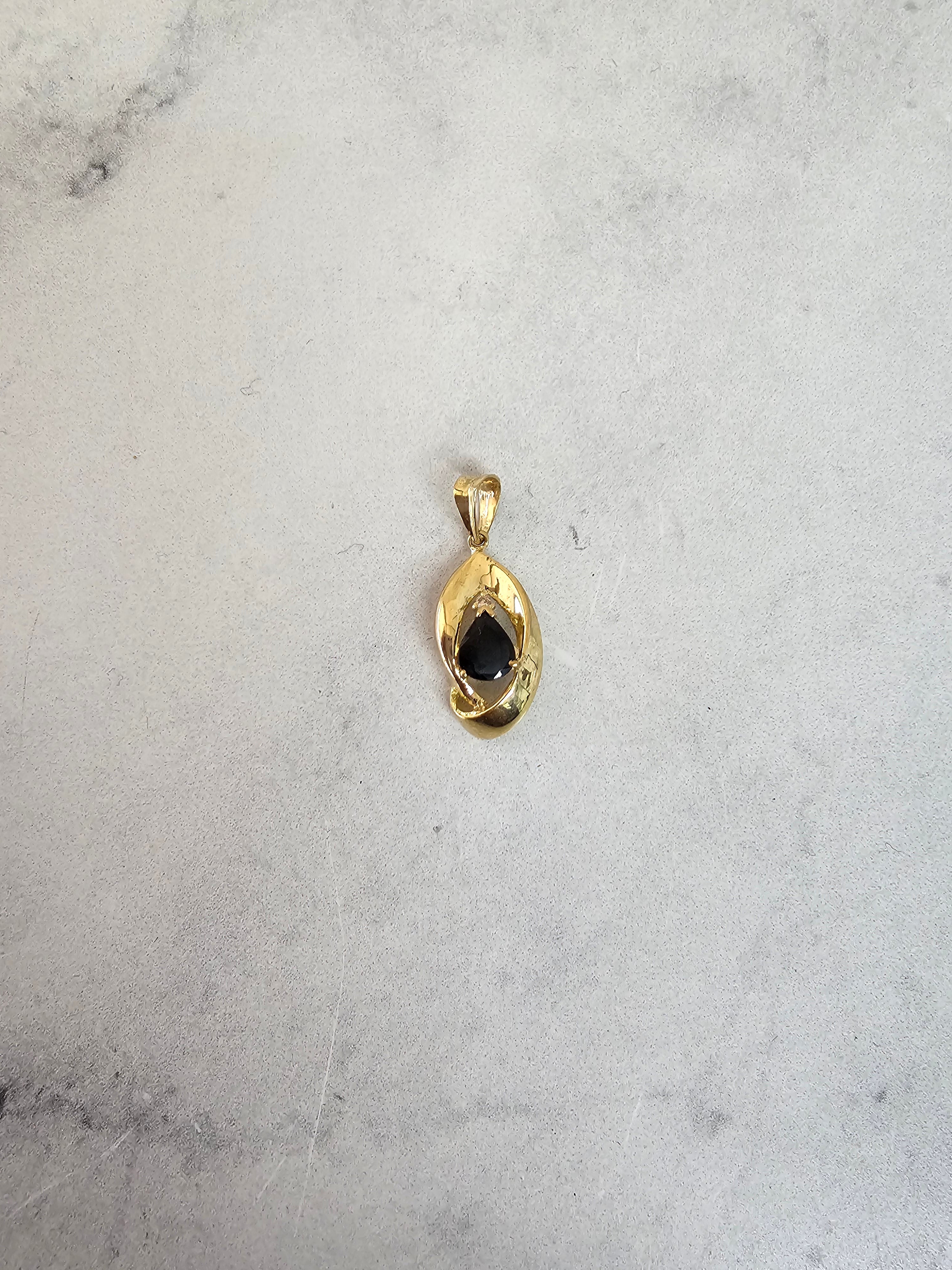 14K Yellow Gold Sapphire Diamond Necklace for Women - Elegant Bridal Jewelry, Anniversary Gift, Valentine's Day Present - Perfect for Weddings, Parties & Special Occasions