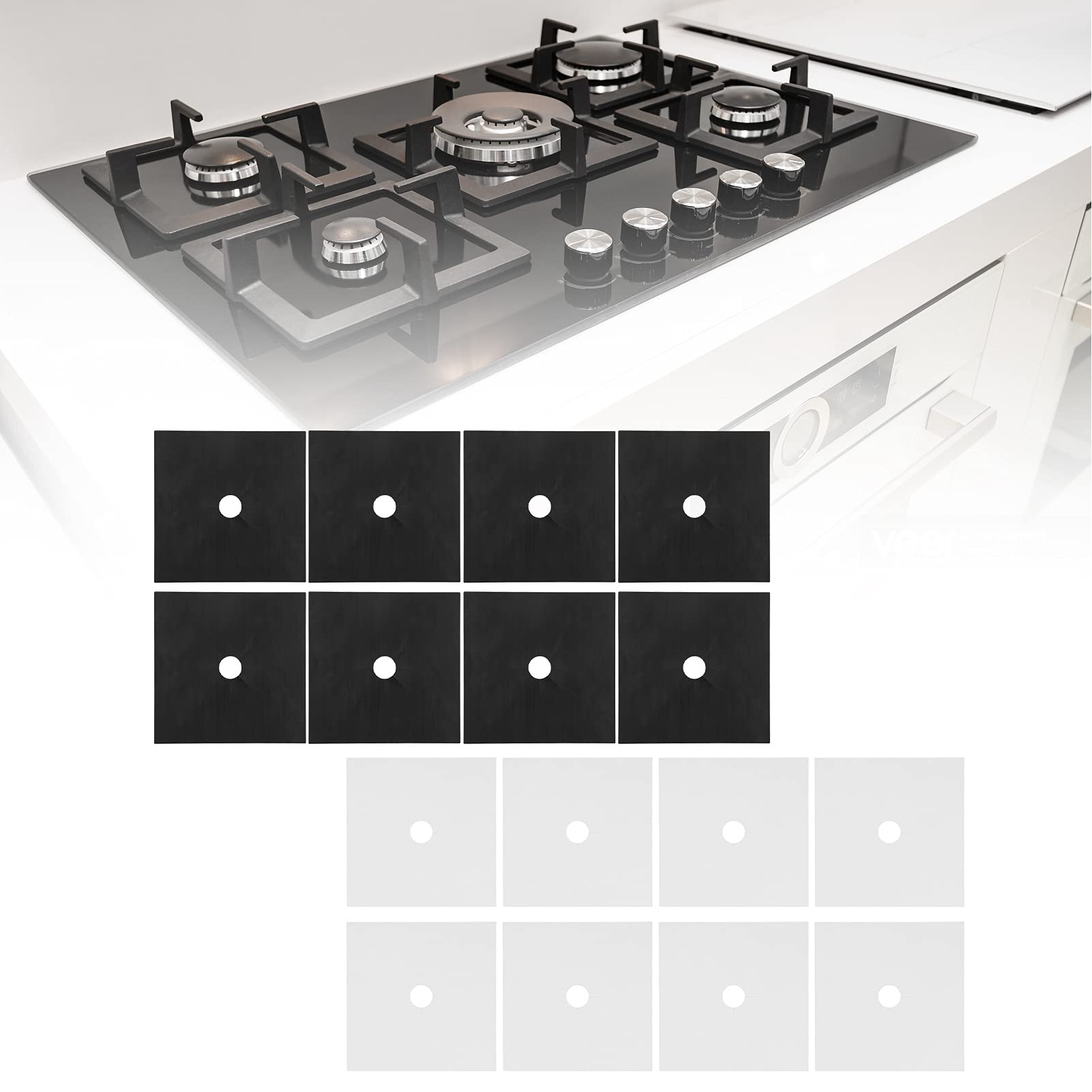TOPINCN Reusable Gas Stove Cover Mat - Heat Resistant Stovetop Protector for Gas Cooktops, Non-Slip Cookware Accessory & Kitchen Tool (Black) | Perfect for Cooking, Baking & Protecting Your Gas Range from Spills & Scratches