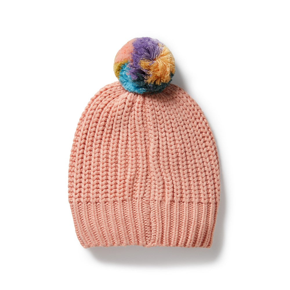 Rainbow Organic Cotton Knitted Beanie - Soft Warm Winter Hat for Women & Men - Perfect for Outdoor Activities, Skiing, Hiking, and Cold Weather Fashion
