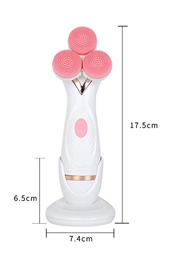 Waterproof Electric Facial Cleansing Brush - Rechargeable Spin Brush with 3 Modes & 3 Brush Heads for Exfoliating, Massaging & Blackhead Removal | Pink | Perfect for Daily Skincare Routine & Spa-Like Experience at Home