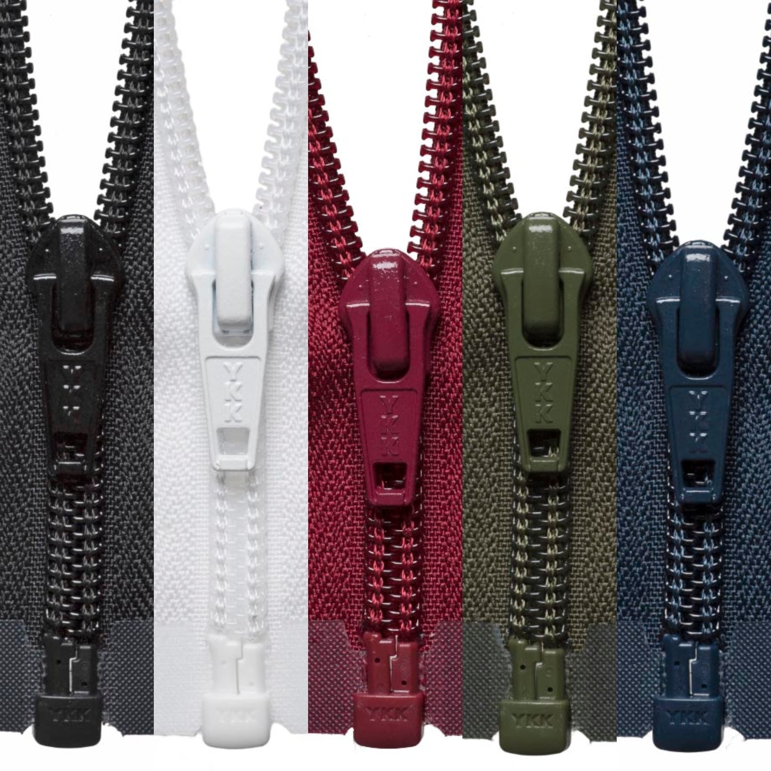YKK Open Ended Zipper 18 Inches (46 cm) - Assorted Colors for DIY Projects, Clothing Repair & Crafting