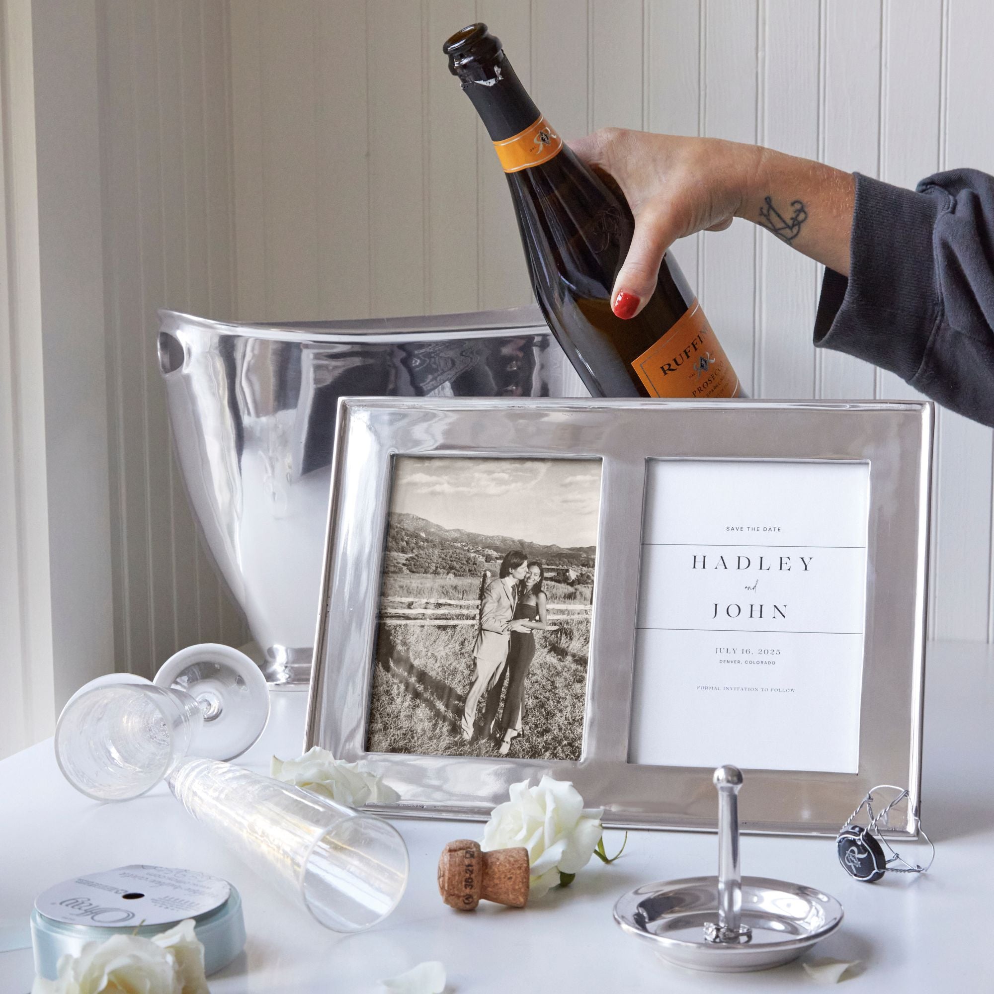 Personalized Engravable 5x7 Double Picture Frame - Perfect for Family Photos, Wedding Memories & Home Decor