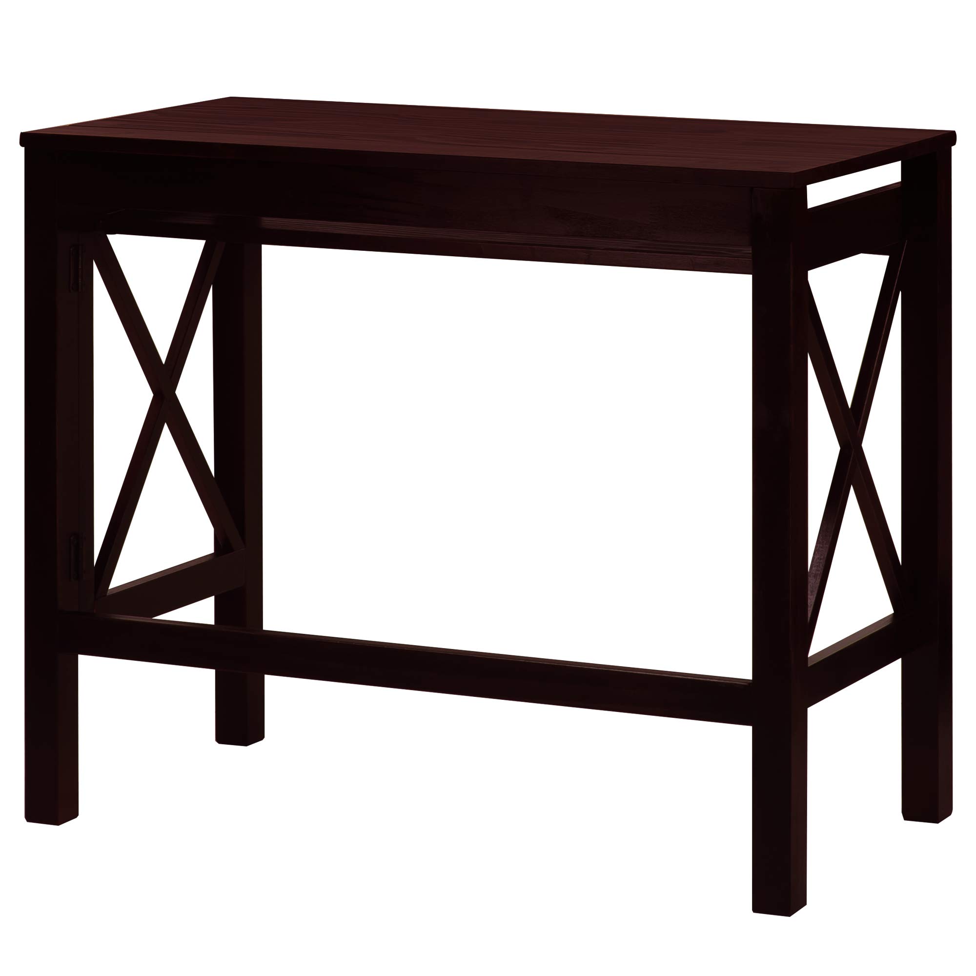 Casual Home Montego Folding Desk with Pull-Out Tray in Espresso - Compact Space-Saving Home Office Desk for Small Apartments, Dorm Rooms & Workspaces