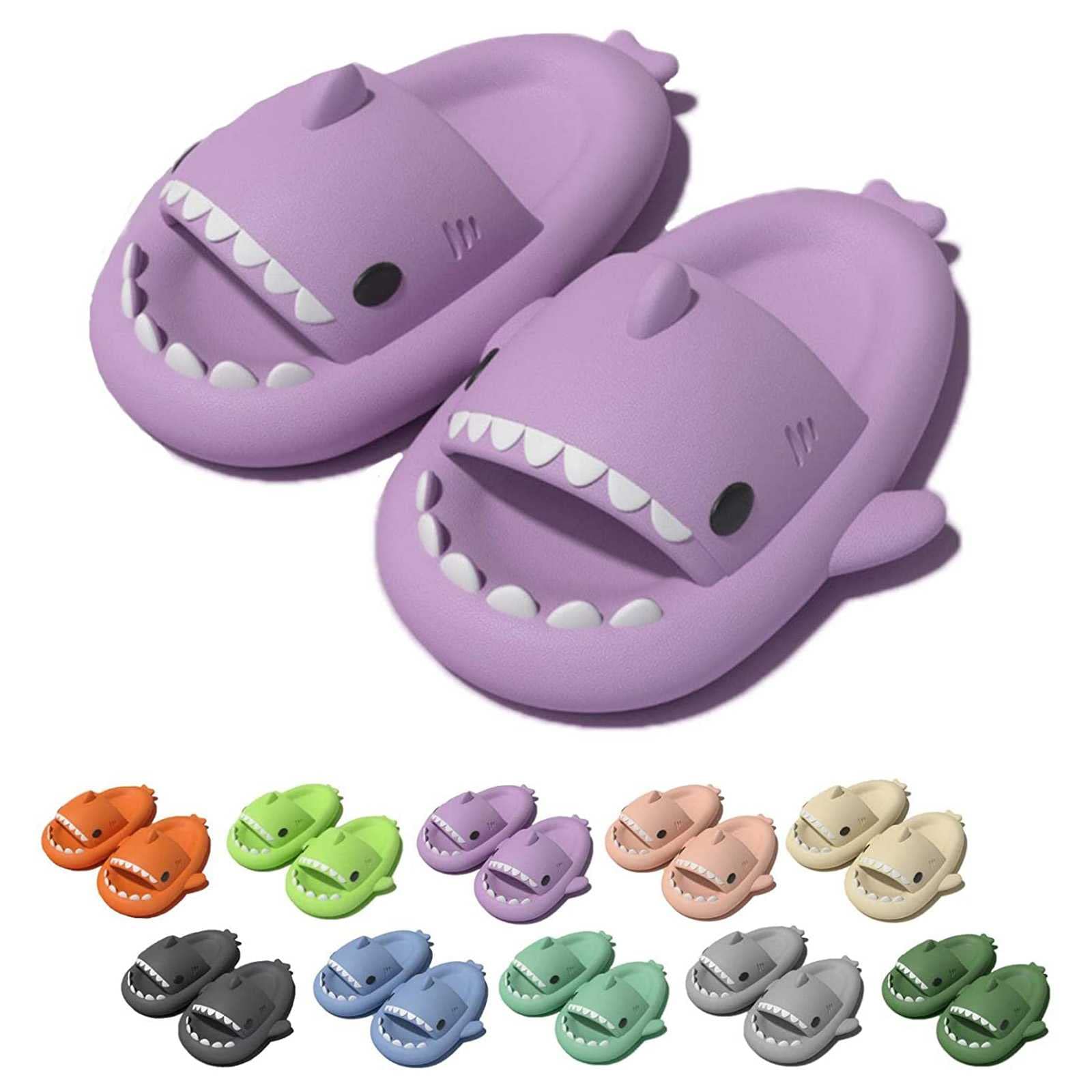 Comfortable Shark Slides for Adults - Non-Slip Cute Shark Slippers for Women & Men, Soft EVA Beach Shoes, Perfect for Couples, Home, Pool & Outdoor Use