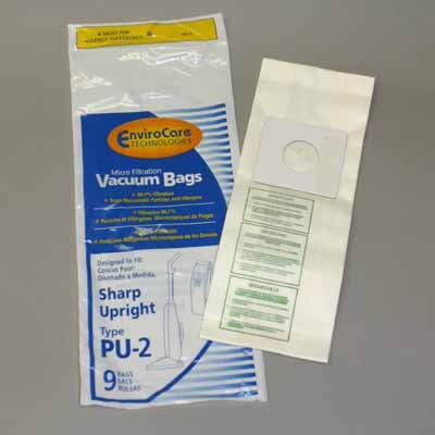 Sharp PU-2 Vacuum Bags - 9 Pack for Efficient Home Cleaning