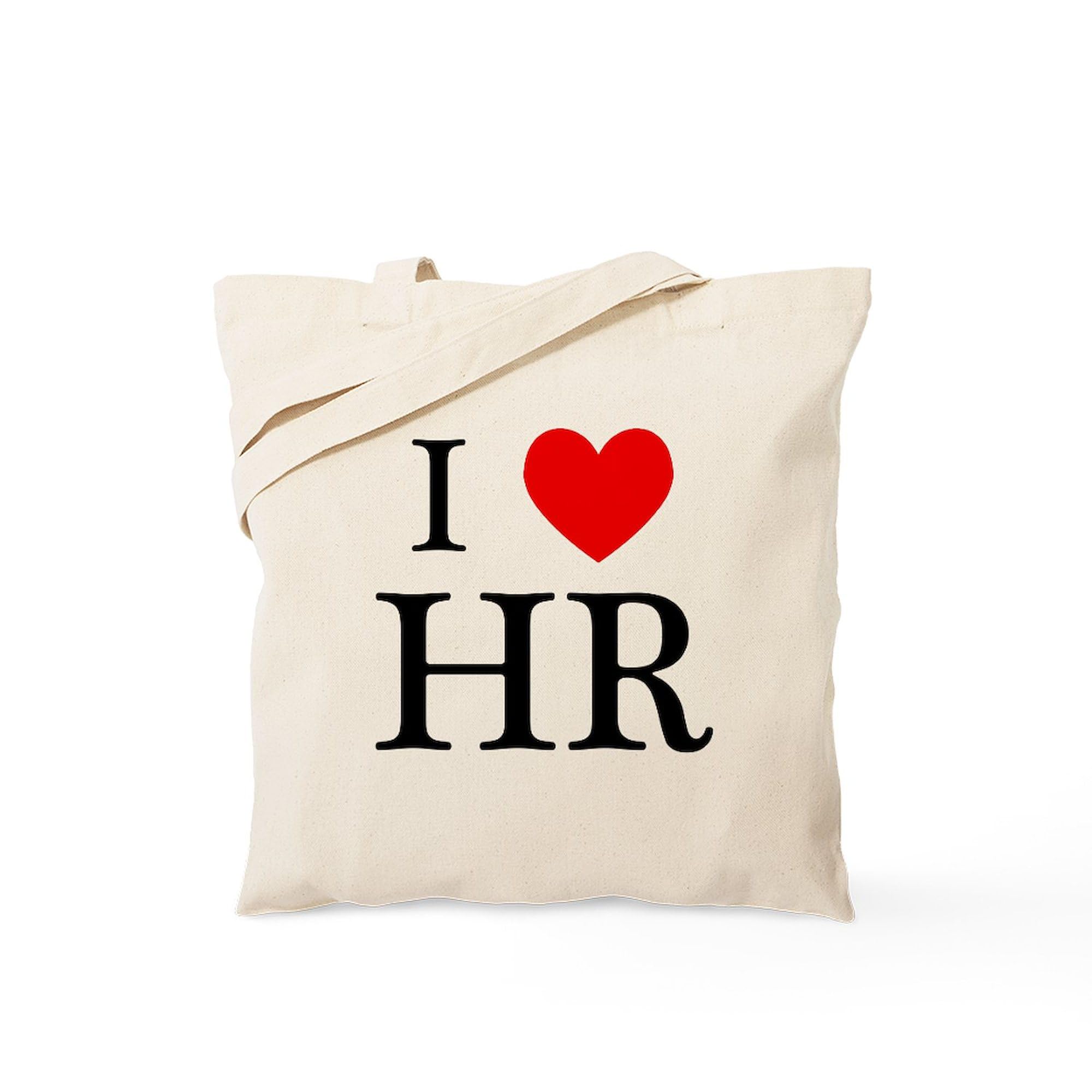 I Heart HR Tote Bag - Natural Canvas Reusable Shopping Bag for Work, Groceries & Everyday Use | Eco-Friendly & Durable
