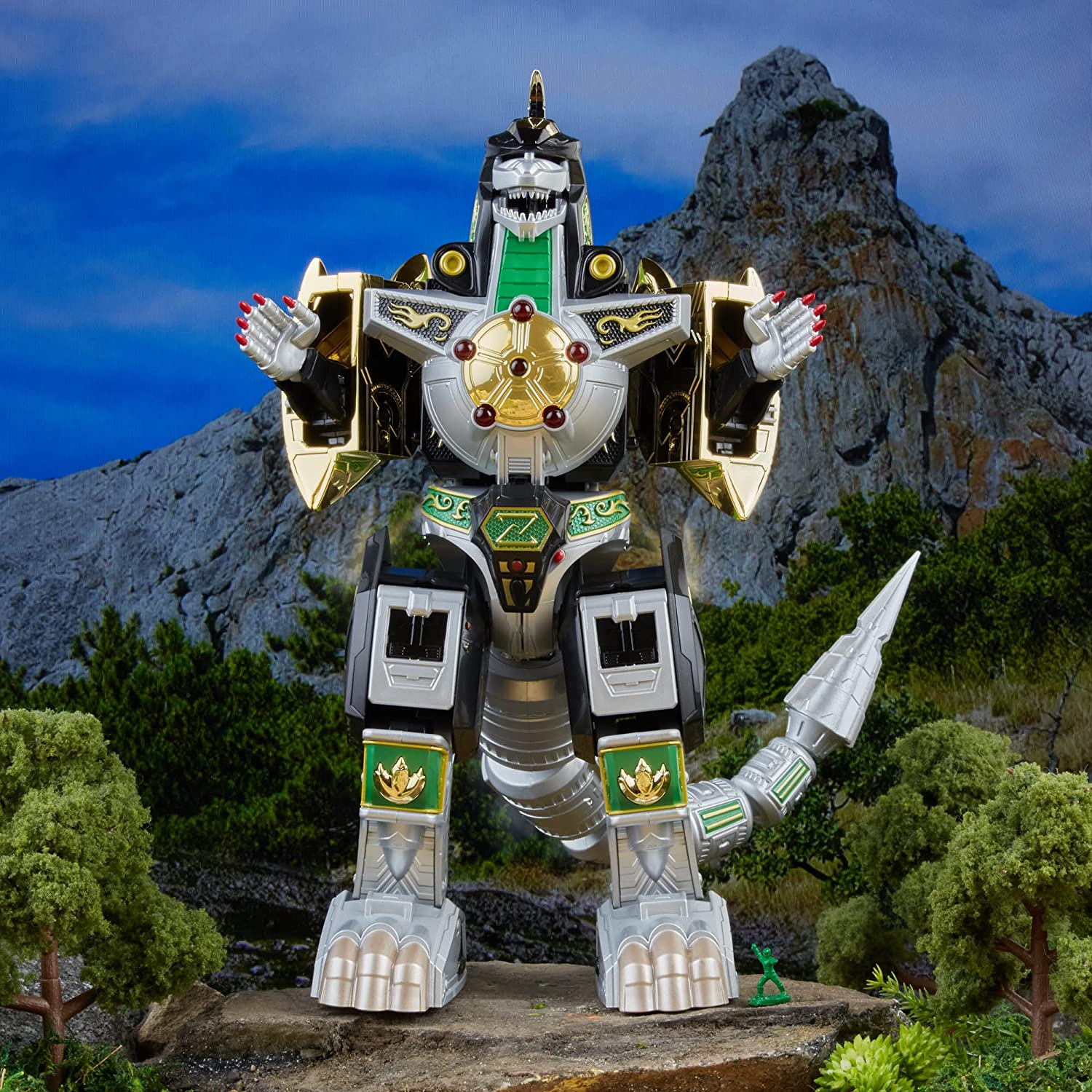 Mighty Morphin Dragonzord Power Rangers Lightning Collection Zord Ascension Project 1:144 Scale Action Figure - Collectible Toy for Fans & Display - Perfect for Home Decor, Gift Giving & Power Rangers Enthusiasts