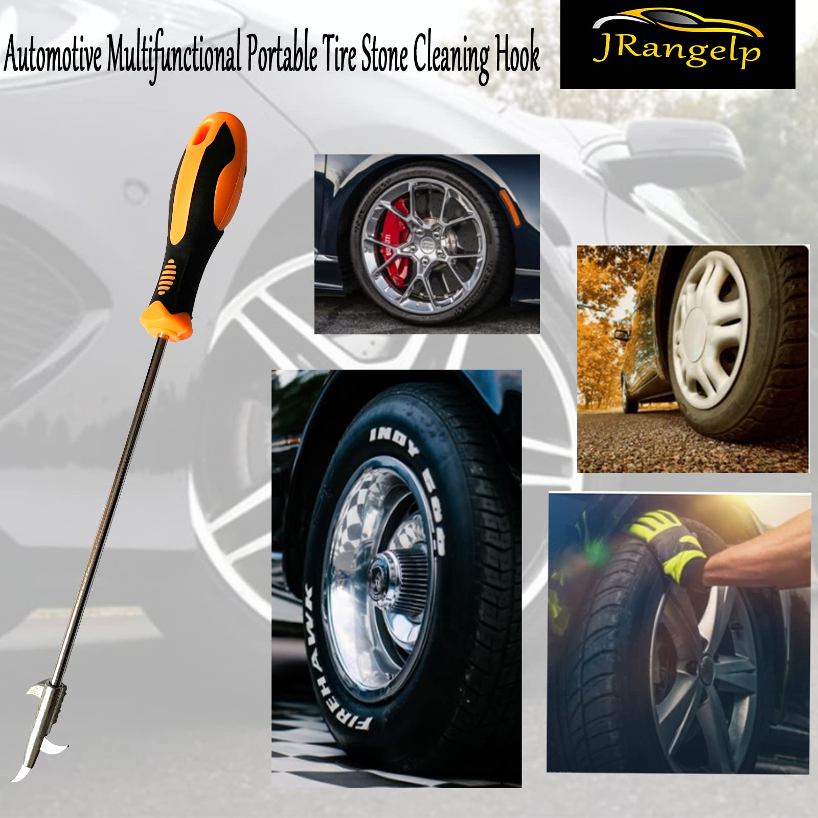 Multifunctional Stainless Steel Tire Stone Removal Tool - Portable Car Wheel Cleaning Hook with Screwdriver for Automotive Repair & Maintenance | Perfect for Off-Roading, Winter Driving & DIY Tire Care