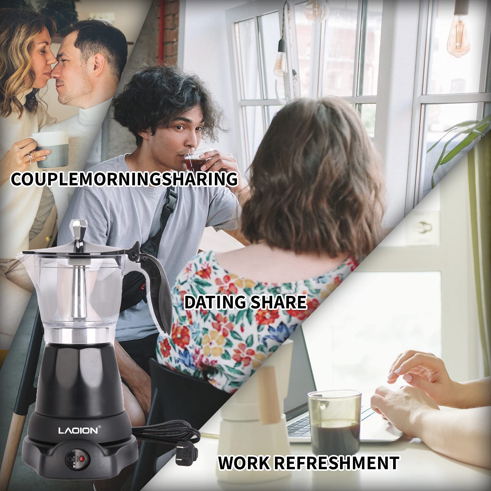 Premium 6-Cup & 3-Cup Electric Cuban Coffee Maker - Portable Espresso Machine with Detachable Base & Overheat Protection - Modern Cafeteras Electricas for Home, Office, Travel & Camping - Perfect Coffee Gift for Espresso Lovers