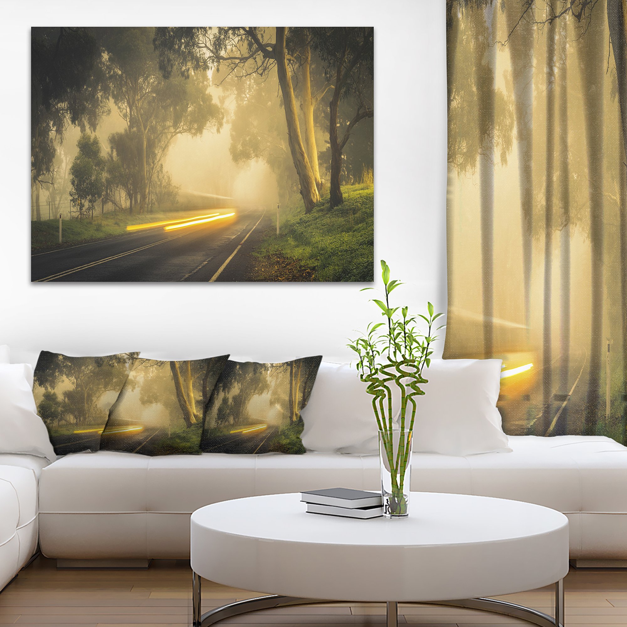 Country Drive Landscape Photography Canvas Art Print - Scenic Road Wall Decor for Living Room, Bedroom & Office
