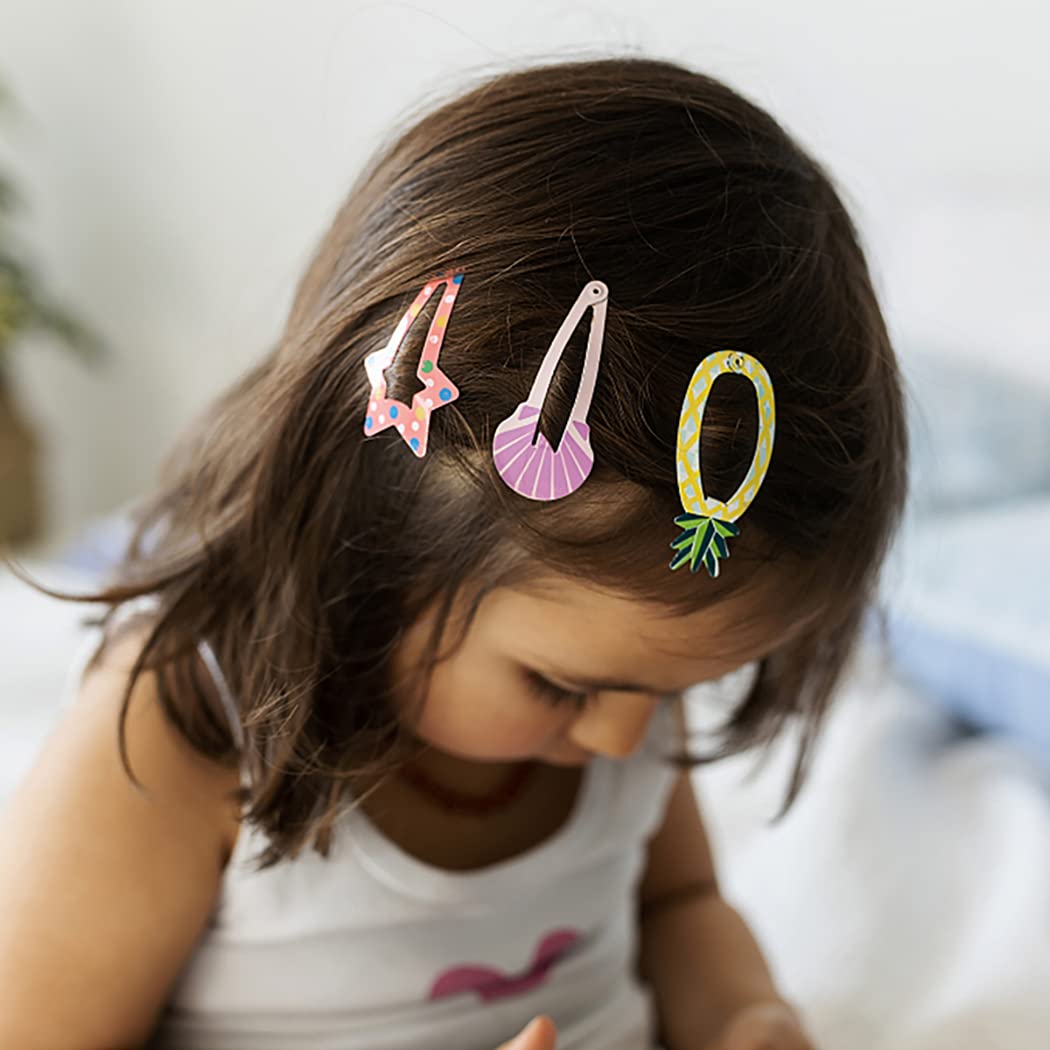Cute Fruit Hair Clips for Girls - 50PCS Cartoon Hairpins for Travel & School