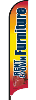Feather Flag Banner - Custom Advertising Flags for Outdoor Events, Grand Openings & Sales | Rent to Own Furniture Promotion (Flag Only) | Perfect for Business Marketing, Car Dealerships & Retail Stores