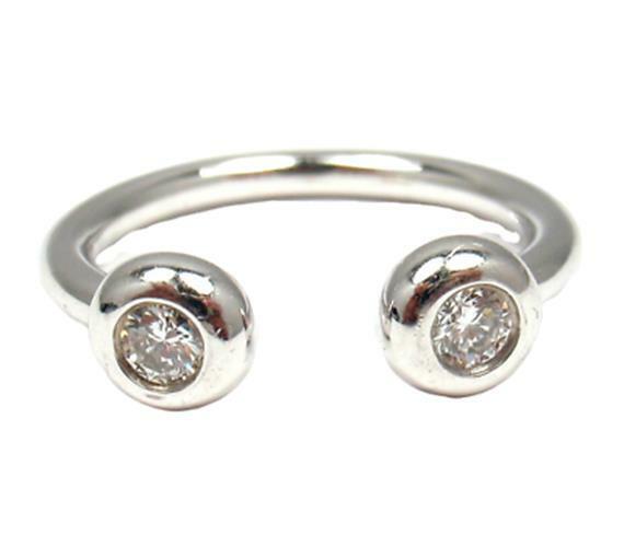 Georg Jensen Aurora 18K White Gold Diamond Ring Size 5.5 - Vintage Luxury Jewelry for Women, Perfect for Weddings, Anniversaries & Special Occasions