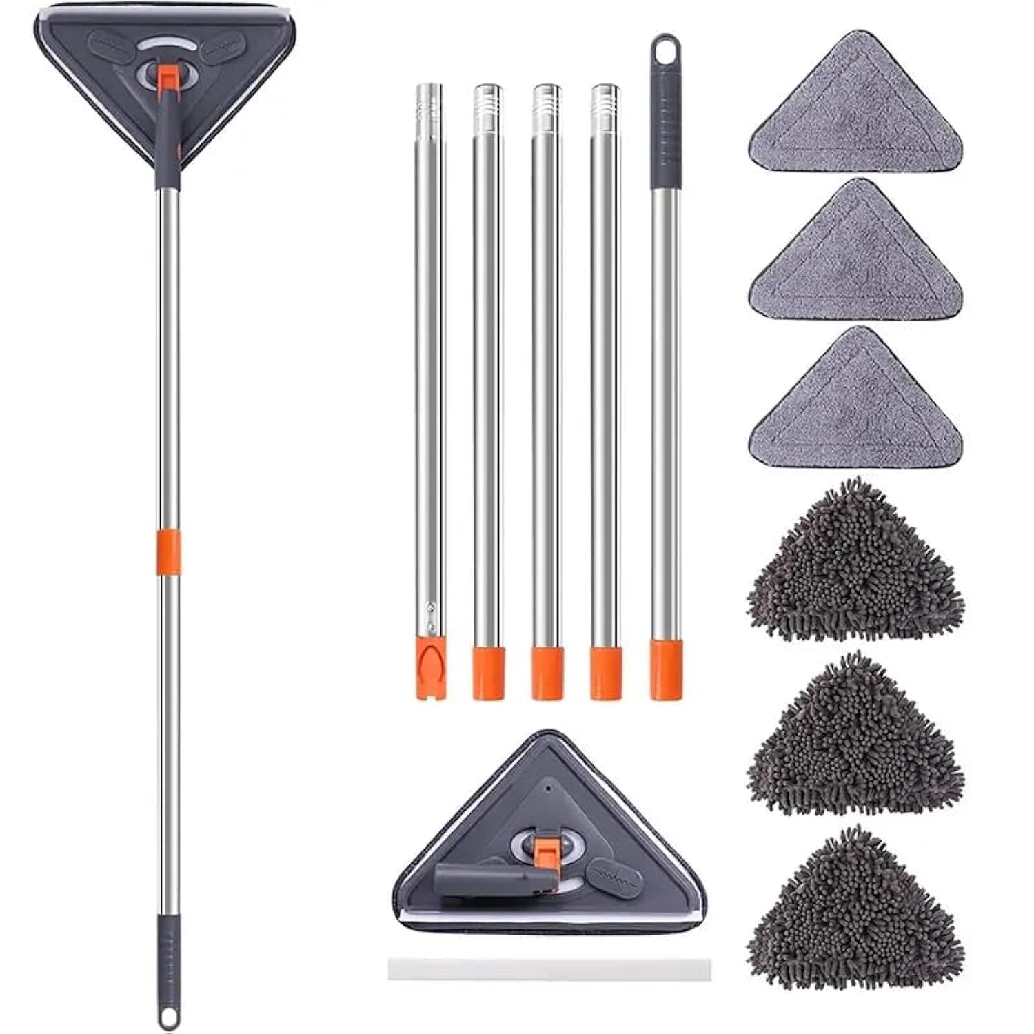 85-Inch Extendable Wall Mop with Long Handle - Heavy Duty Window Cleaner, Baseboard Duster & Ceiling Cleaning Tool - Perfect for High Walls, Hard-to-Reach Areas & Home Deep Cleaning