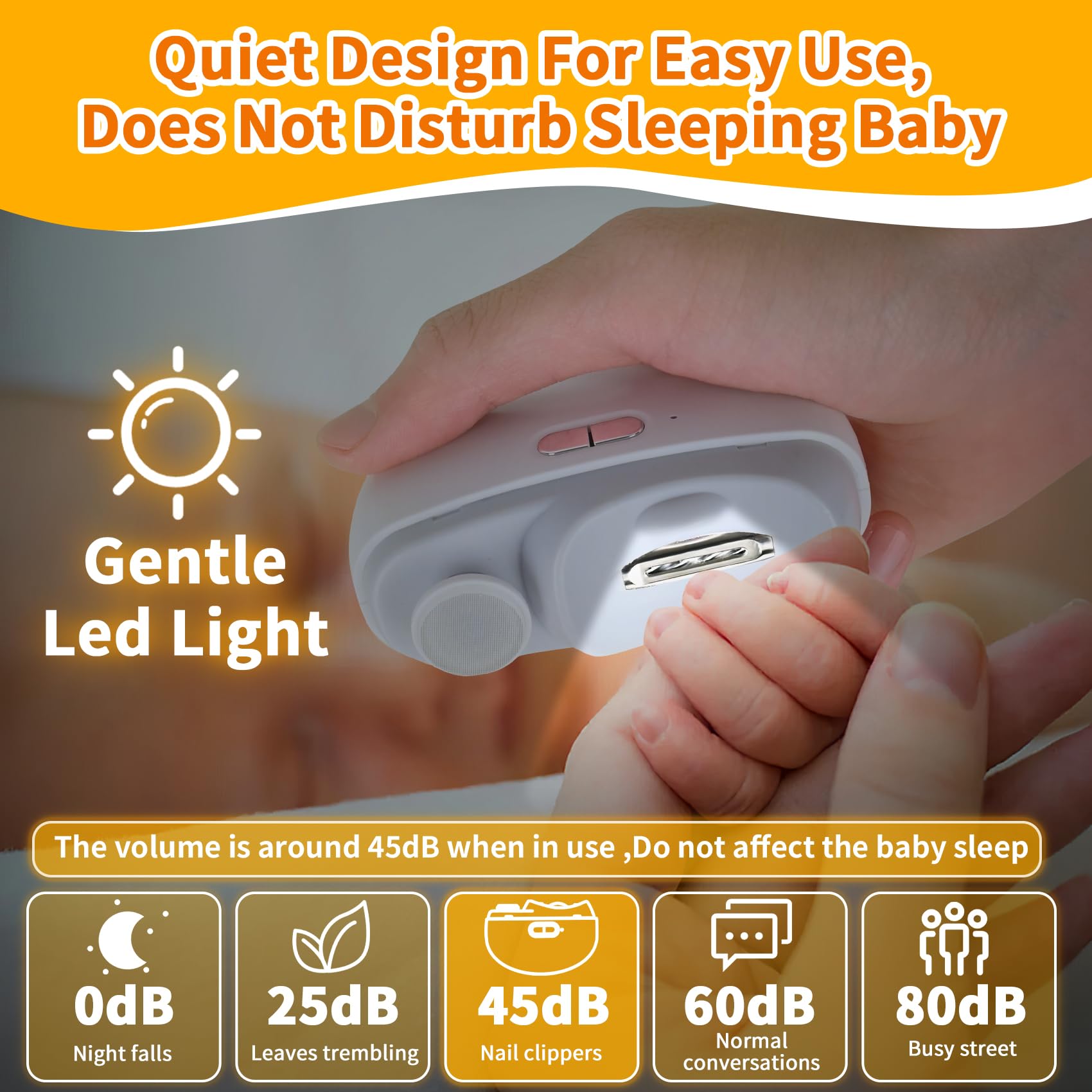 Electric Nail Clipper & Trimmer - 2 in 1 USB Rechargeable Nail File with LED Light & 2 Speed Settings | Safe for Babies, Kids, Adults & Seniors | Perfect for Home, Travel & Salon Use
