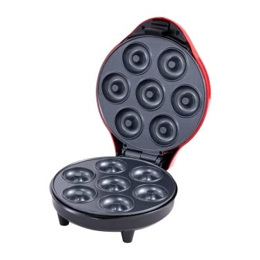 Mini Donut Maker Machine - Non-Stick 7 Donut Baker for Breakfast, Snacks & Desserts - 1200W with EU Plug - Perfect for Home Kitchen, Parties & Kids Baking Activities