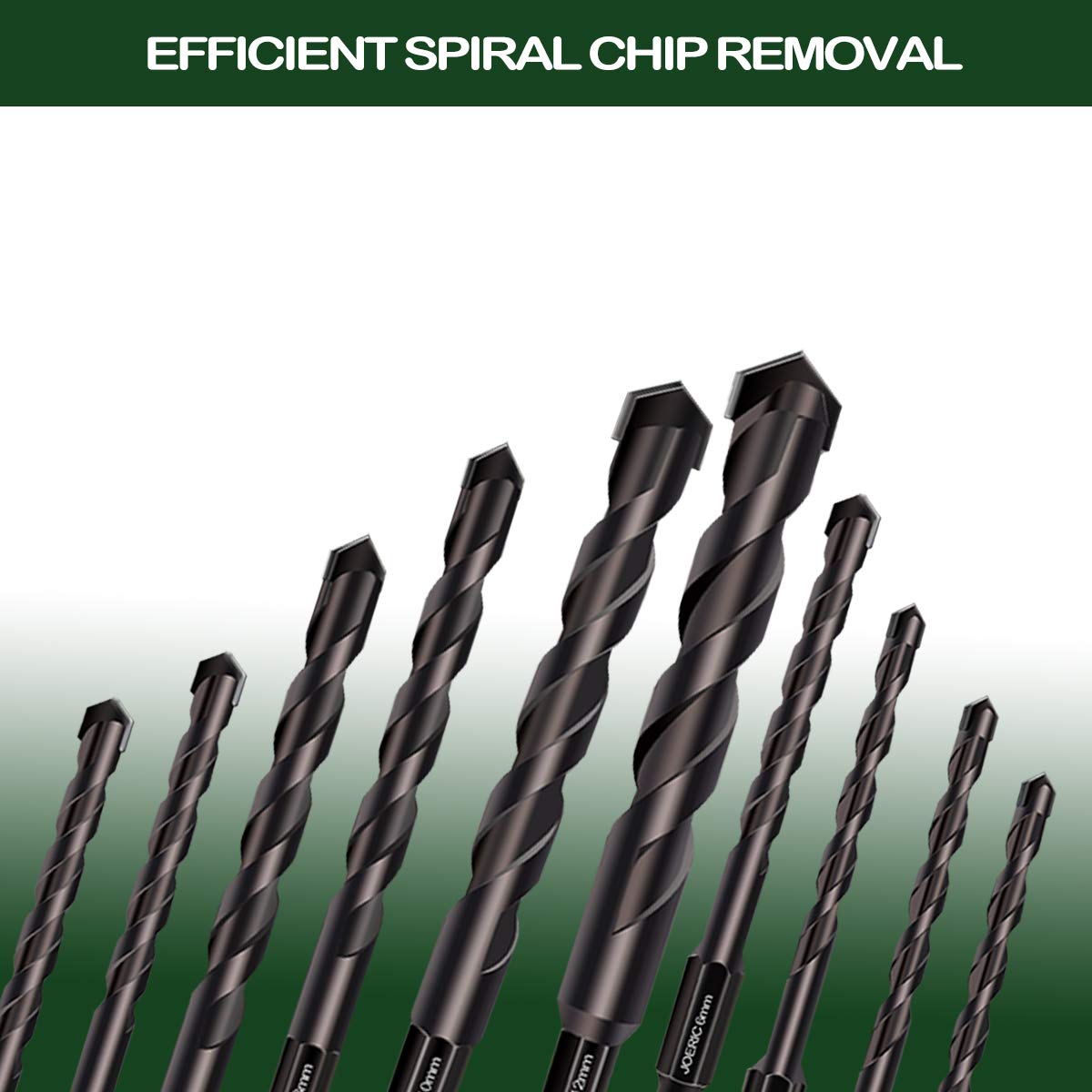 10-Piece 8MM Ceramic Tile Drill Bit Set - JOERIC 5/16 Inch Masonry Drill Bits for Concrete, Tile, Wood, Porcelain, Mirror, Plastic & Marble Walls - Carbide Tip for Strength - Perfect for Home DIY Projects, Bathroom Renovations & Wall Installations
