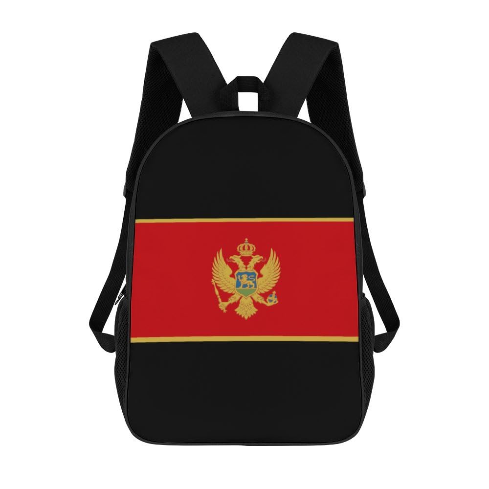 IOEDTHBJ 17 Inch Laptop Backpack for Men & Women - 3D Printed Monte Flag Design School & Travel Computer Bag - Perfect for Work, College & Daily Commute