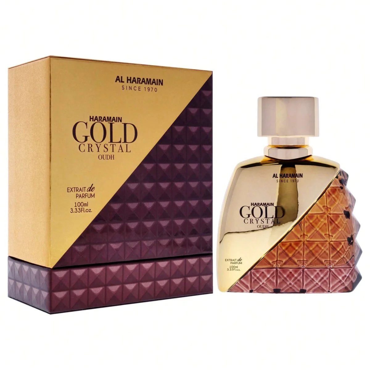 Al Haramain Gold Crystal Oudh EDP Spray - 100ml Extrait De Parfum for Men & Women | Luxury Arabian Perfume for Special Occasions & Evening Wear
