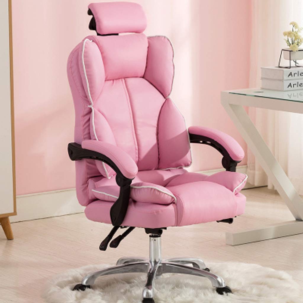 FMOGE Ergonomic Office Chair - High Back Reclining Computer Desk Chair with Adjustable Height, Lumbar Support for Home Office, Gaming & Work (Pink) - Perfect for Long Hours Sitting, Remote Work & Study Sessions