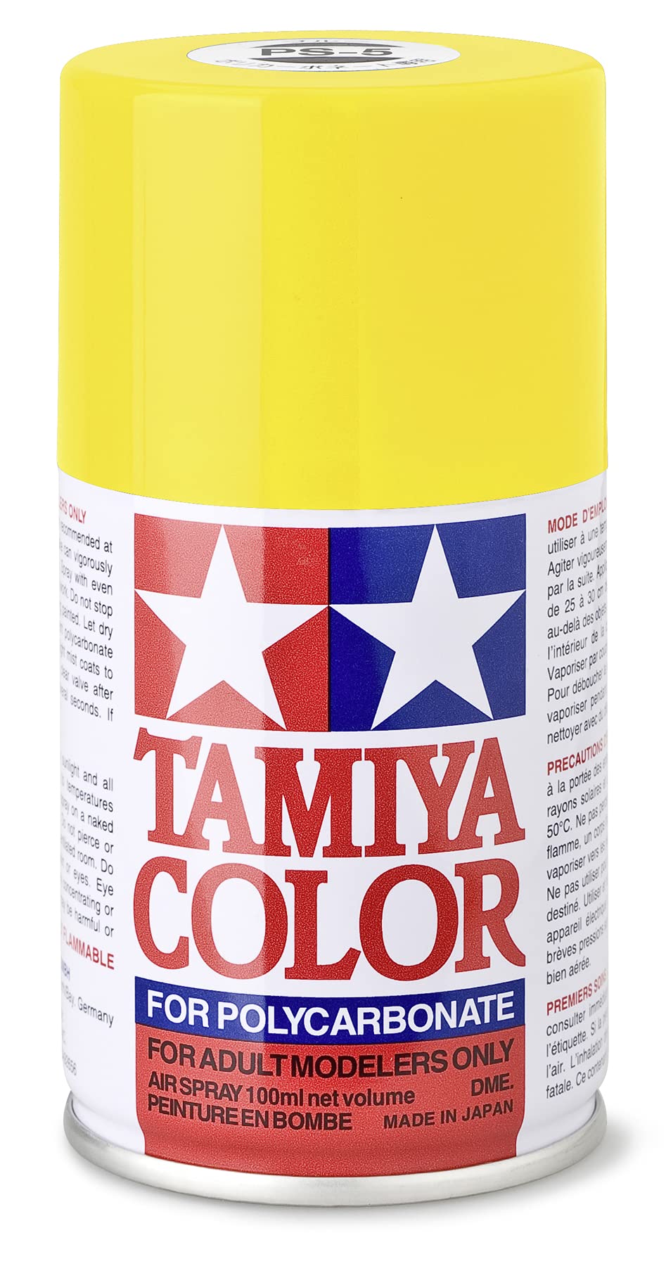 Tamiya 86006 PS-6 Yellow Spray Paint - 100ml Aerosol Can for Model Kits, RC Cars & DIY Projects | Fast-Drying, High Gloss Finish for Hobbyists & Crafters