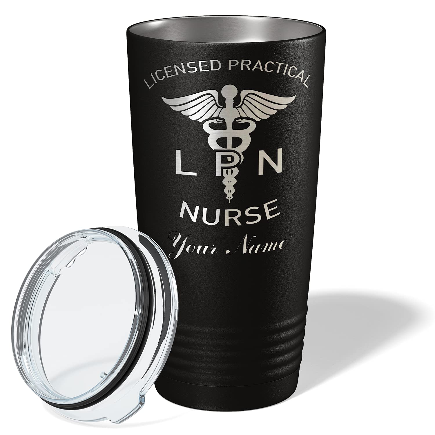 Personalized LPN Licensed Practical Nurse 20oz Stainless Steel Tumbler with Lid - Insulated Travel Mug for Coffee & Tea - Perfect Gift for Nurses, Medical Professionals & Students - Great for Hospitals, Clinics & Commutes
