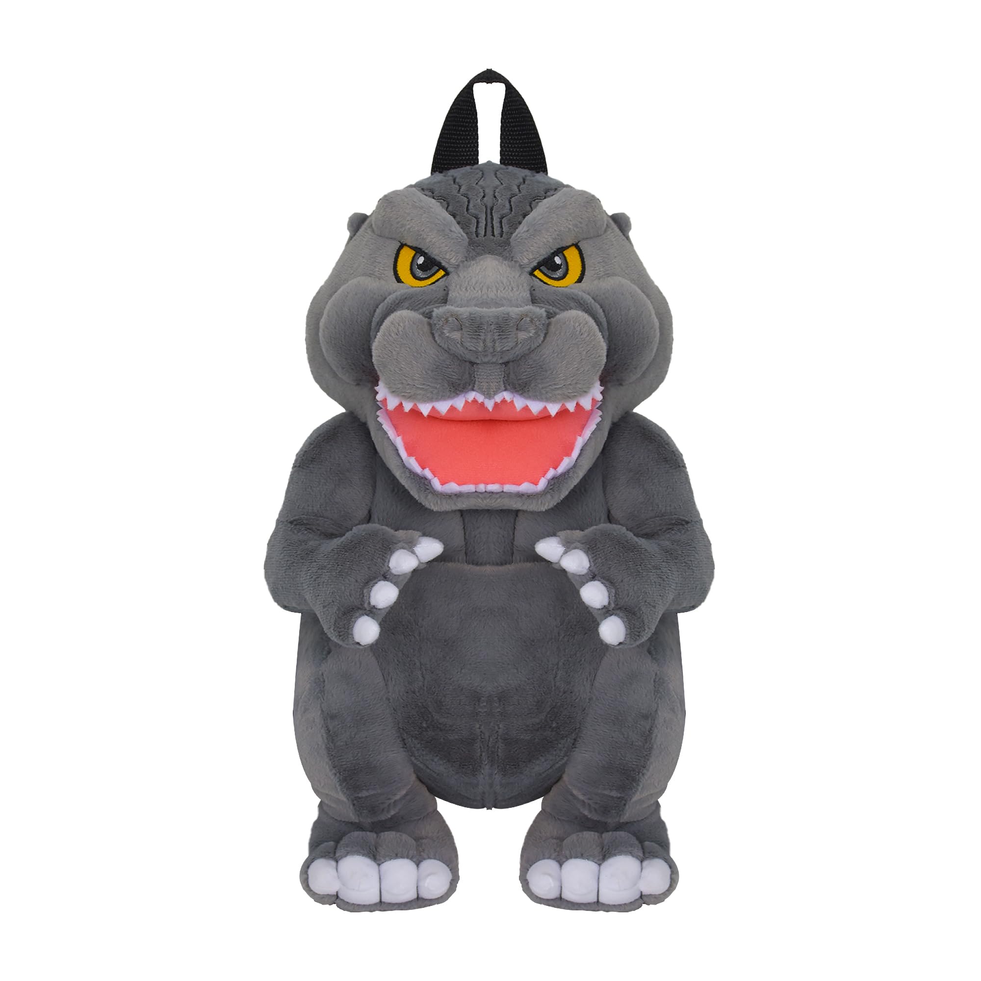 Concept One Godzilla Mini Backpack - Plush Small Travel Bag & Purse for Men & Women with Adjustable Shoulder Straps (14 Inch, Grey) - Perfect for Travel, School, Cosplay & Everyday Use