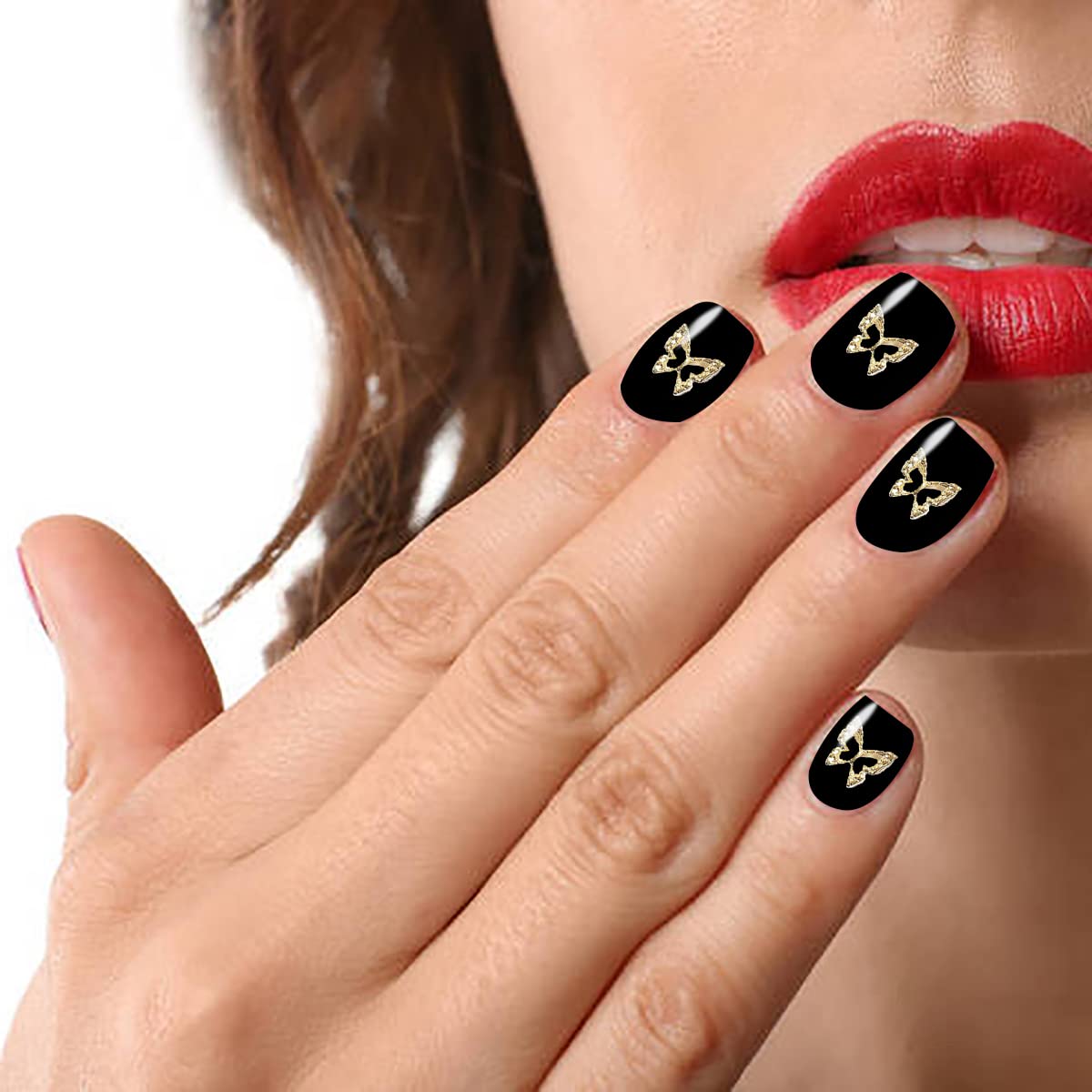 JERCLITY 100PCS 3D Gold Butterfly Nail Charms - Metal Nail Art Decorations for Acrylic Nails, DIY Manicure, Gel Polish & Nail Extensions - Perfect for Bridal, Party, Salon & Special Occasion Nail Designs