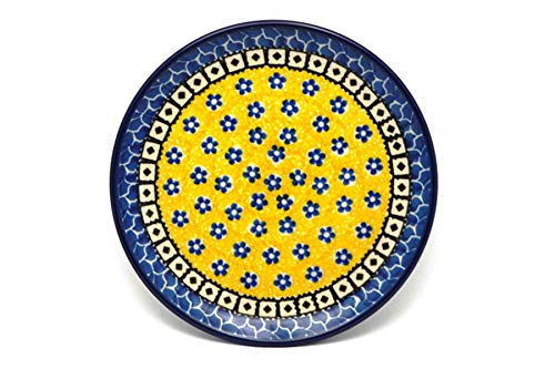 Handmade Polish Pottery Bread & Butter Plate (6.25 Inch) - Sunburst Design - Durable Stoneware for Breakfast, Dining & Home Decor