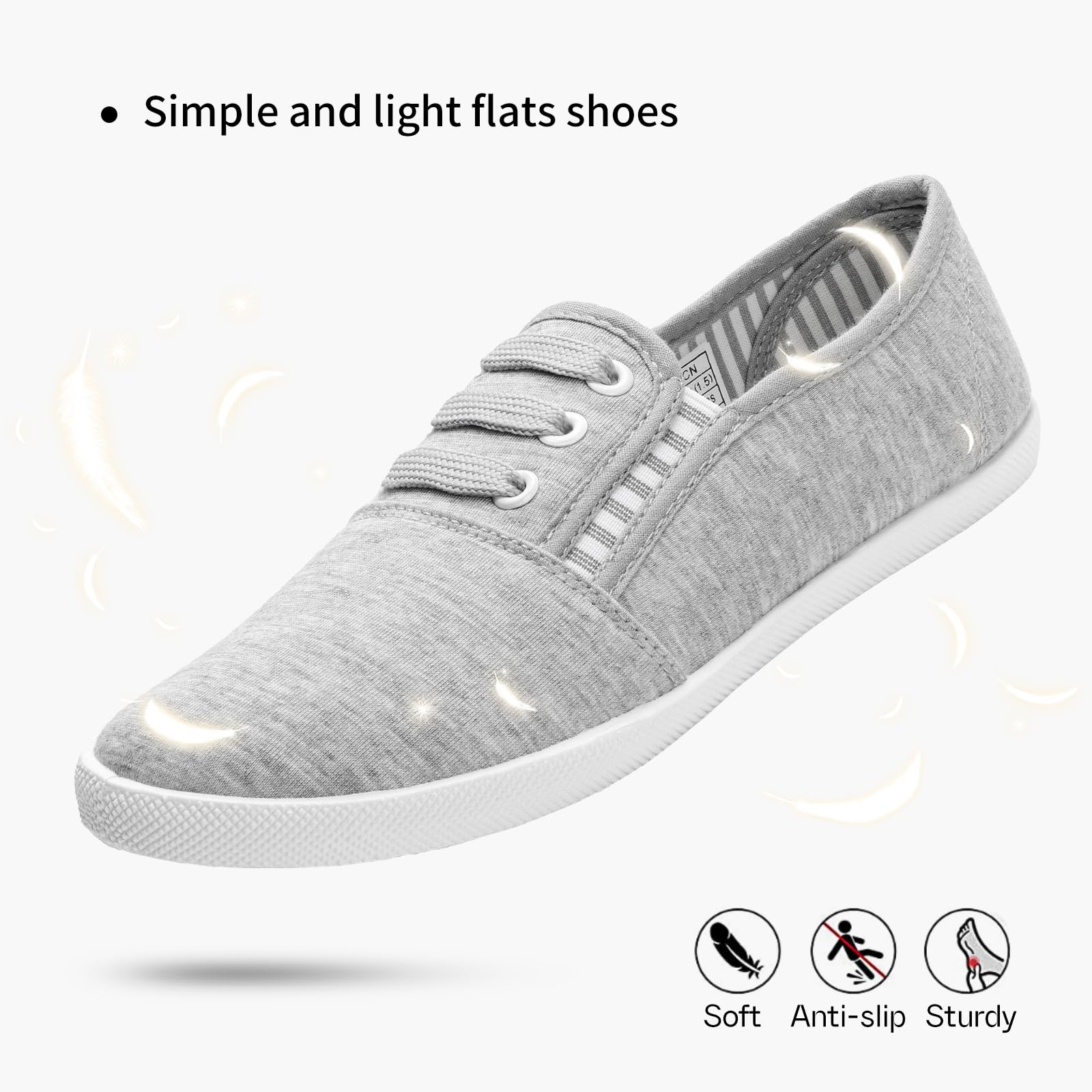 Women's Canvas Slip-On Sneakers - Comfortable Casual Walking Shoes for Women | Non-Slip Flat Dress Shoes & Work Shoes | Perfect for Work, Travel, and Everyday Wear