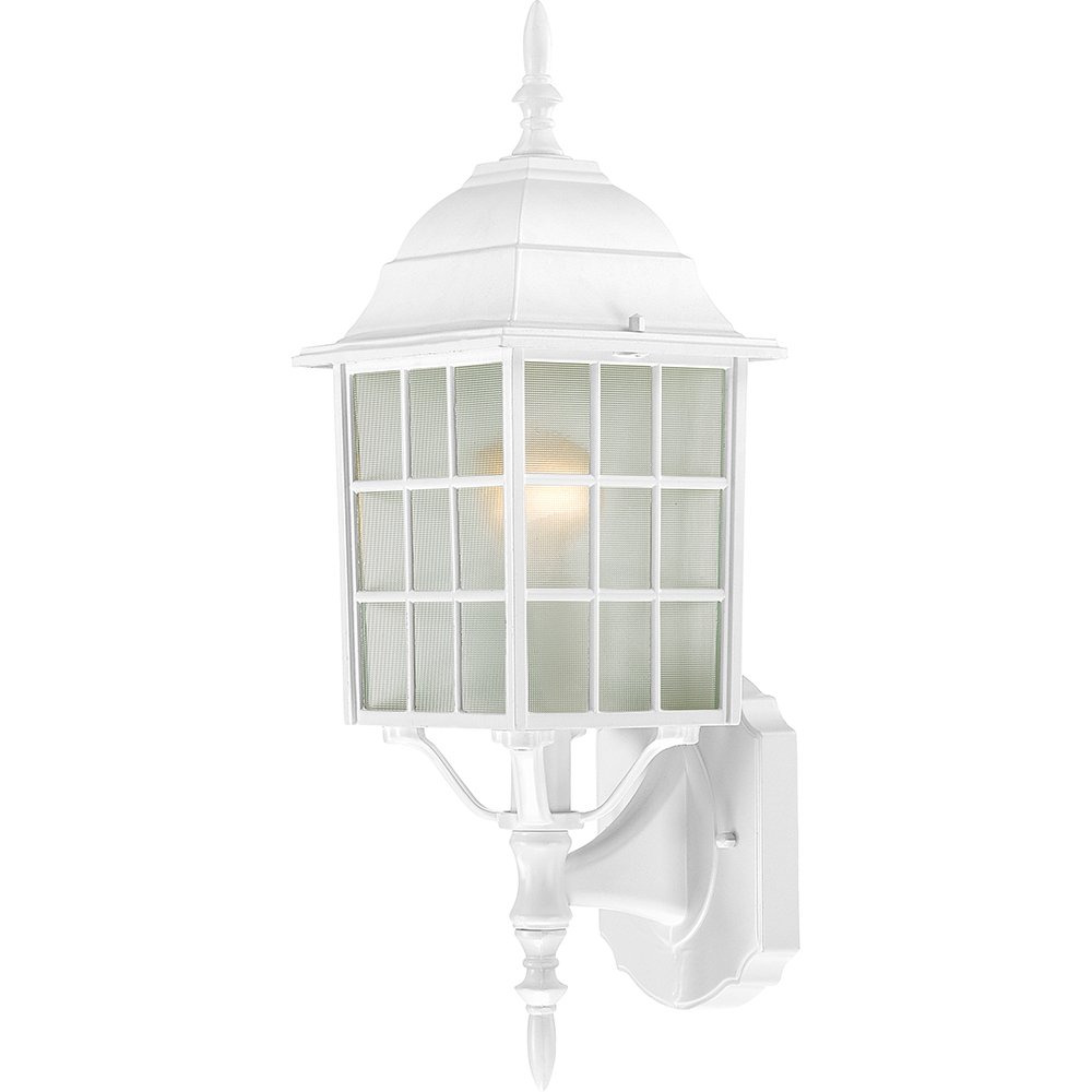 Satco Adams 18-Inch Outdoor Wall Light with Frosted Glass - Weatherproof Exterior Sconce for Porch, Patio, and Garden Lighting