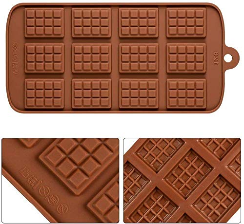 Selecto 2-Piece Non-Stick Silicone Chocolate Molds for Baking - Reusable Mini Energy Bar Candy Molds for DIY Chocolate Making, Perfect for Home Baking & Holiday Treats