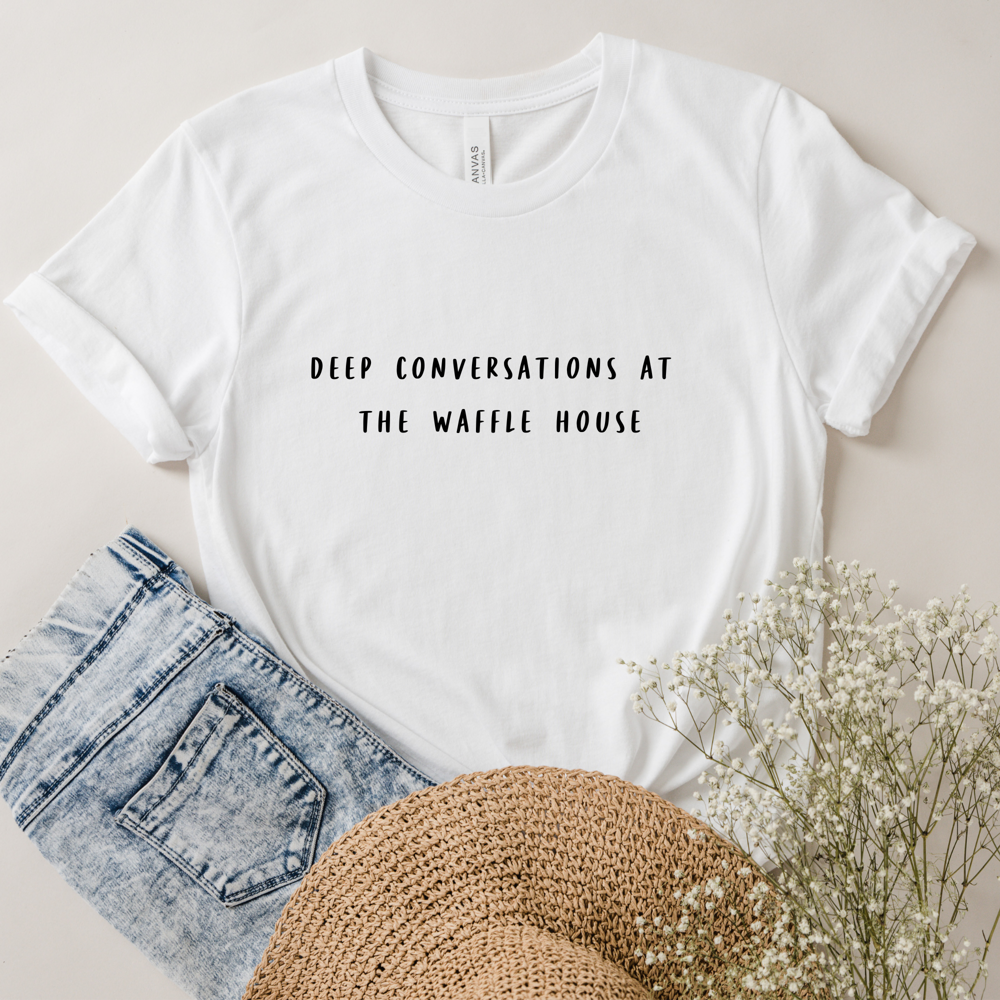 Conversations At The Waffle House T-Shirt - Funny Breakfast Diner Graphic Tee - Perfect for Casual Wear, Gifts & Waffle Lovers