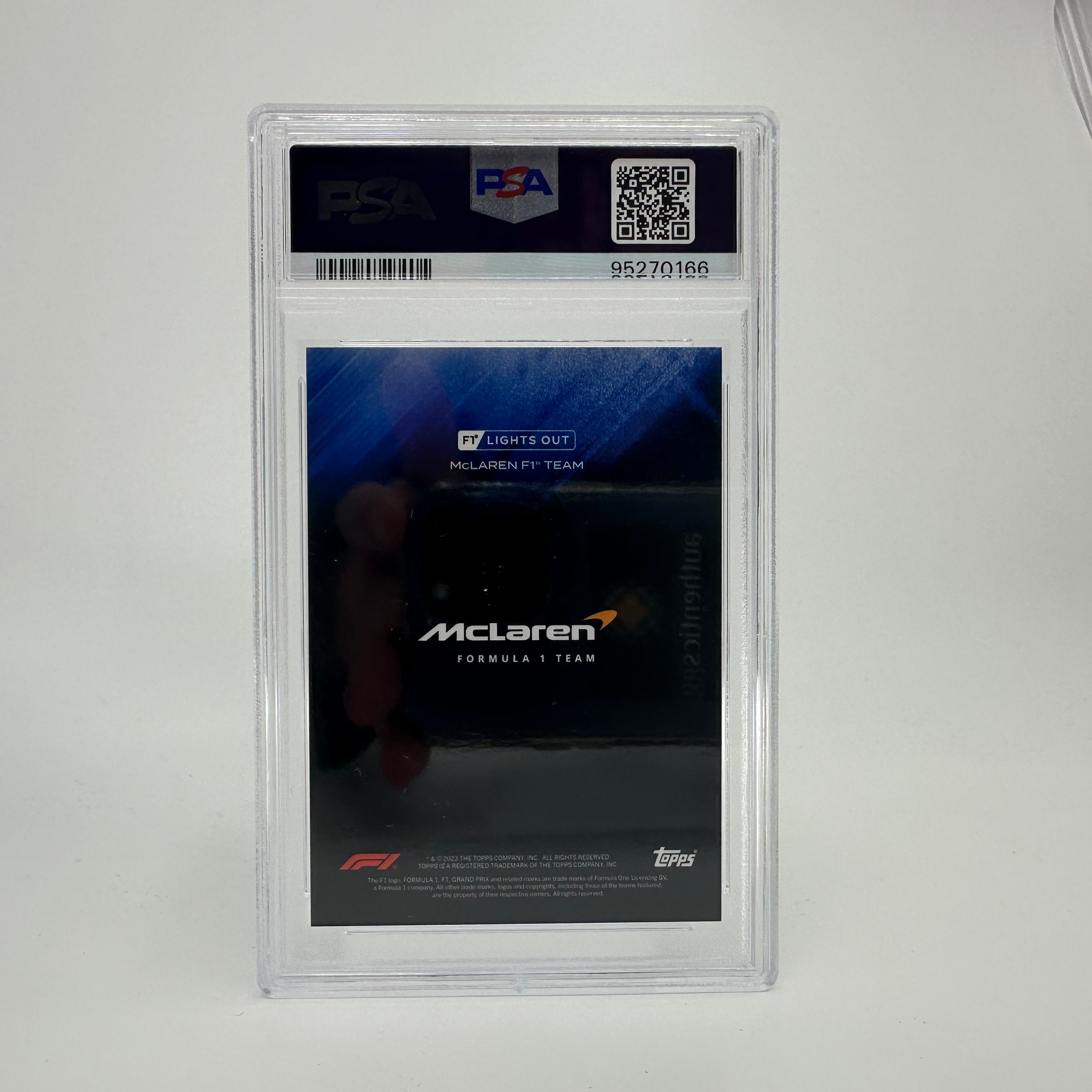 2022 Topps Lights Out Lando Norris Blue Parallel PSA 8 Graded Card 17/25 - Perfect for F1 Collectors, Racing Fans, and Sports Memorabilia Enthusiasts