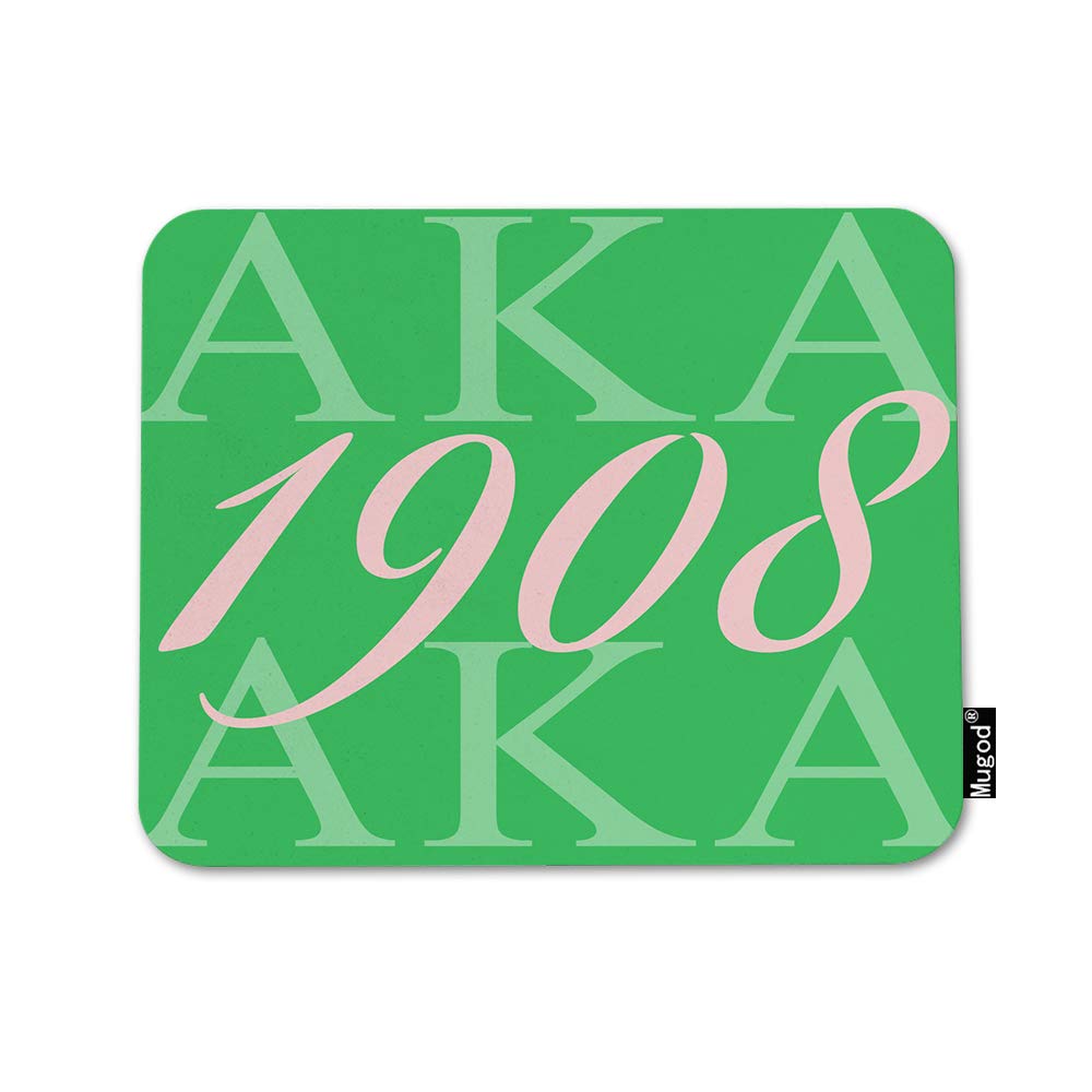 Mugod AKA 1908 Mouse Pad - Non-Slip Rubber Base Gaming Mouse Mat for Computer, Laptop, PC - Hip Hop Style in Pink, Green & White - 9.5x7.9 Inch - Perfect for Office, Home & Gaming Setup