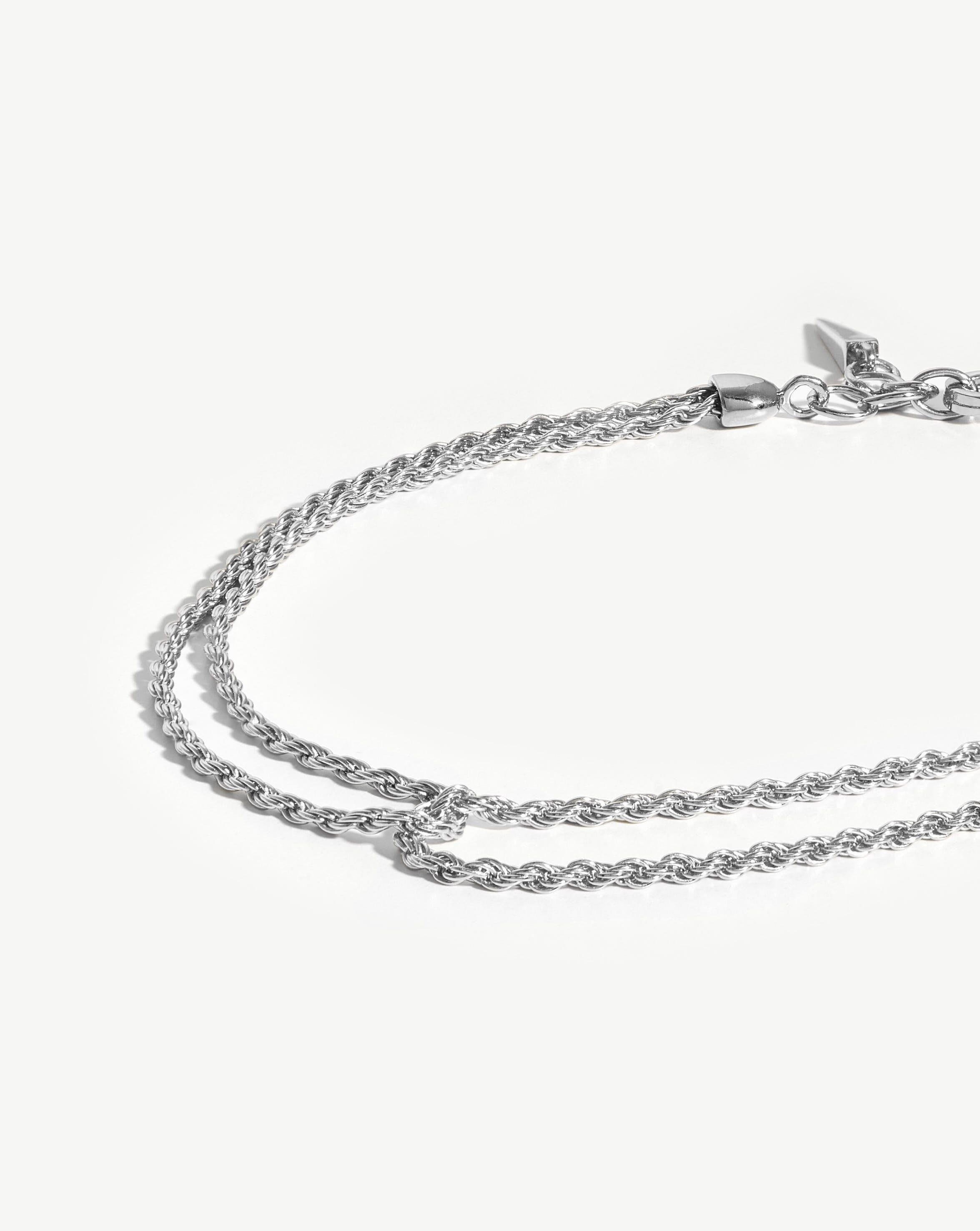 Double Rope Bracelet Sterling Silver - Elegant Handmade Jewelry for Women, Gift for Her, Anniversary, Birthday, Valentine's Day