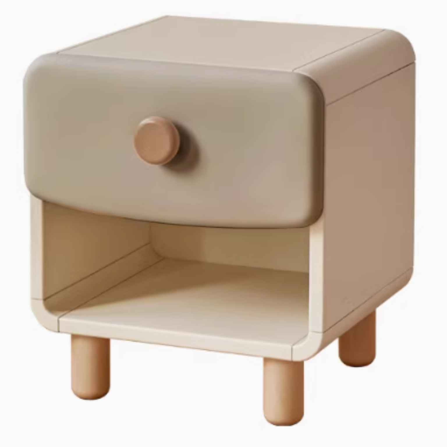 15.7x16.1x17.7 inch / 40x41x45 cm / warm white milk tea color / Rubber Nightstand