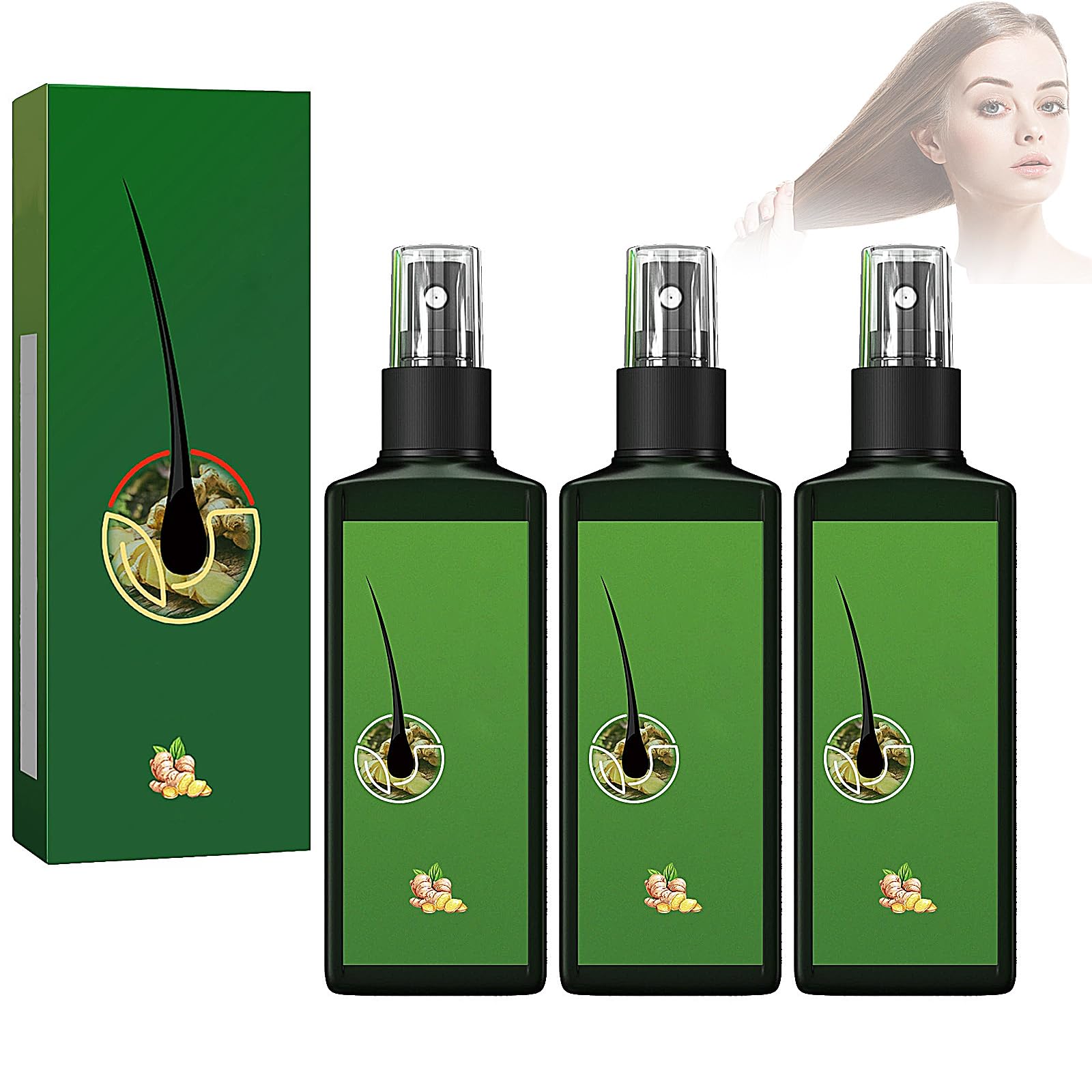 Green Ginger Hair Treatment & Conditioner - Strengthens & Nourishes Hair Roots, Repairs Damaged Hair, Reduces Hair Loss, Revitalizes Scalp | Stimulates Hair Growth for Women & Men | Perfect for Daily Hair Care & Scalp Health