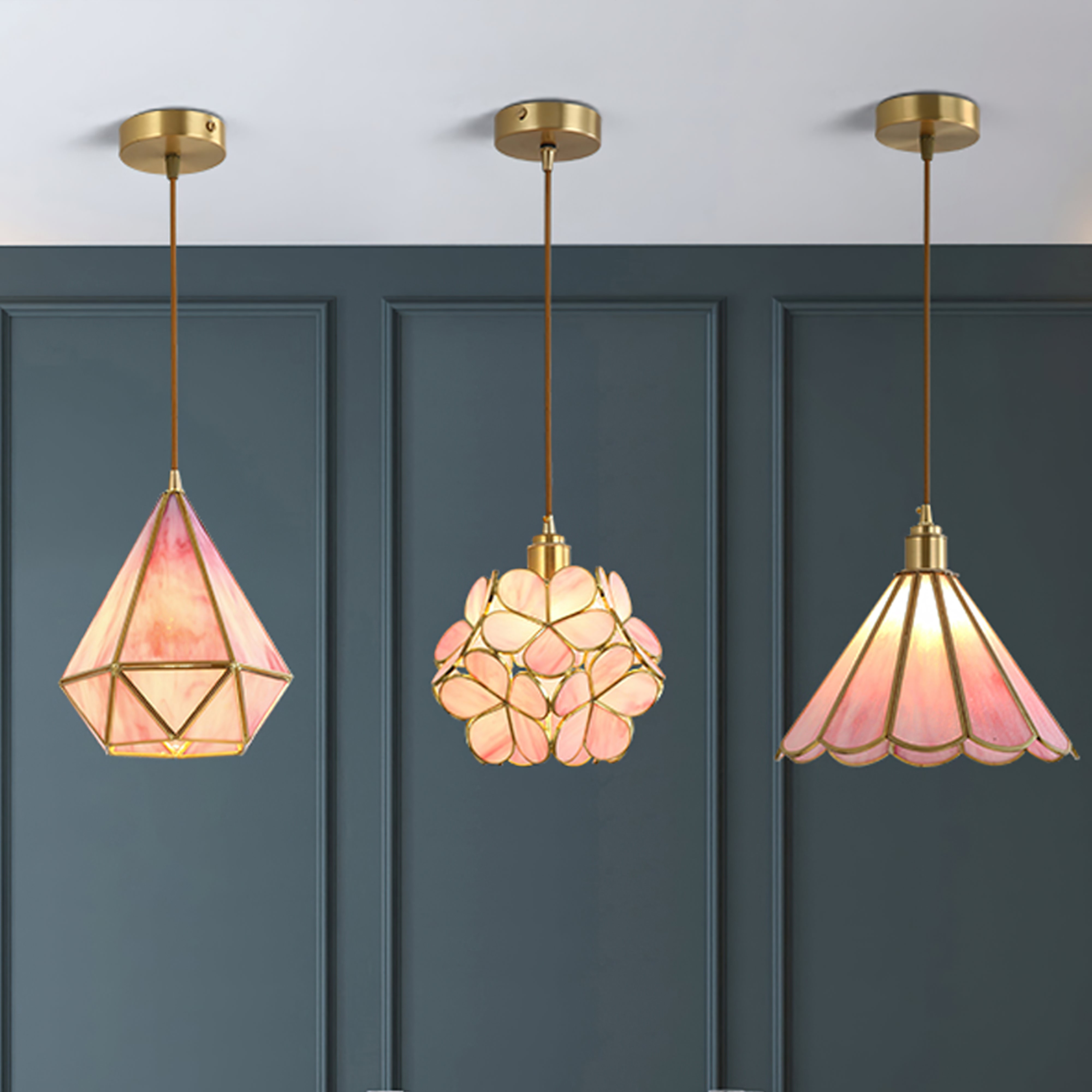 Elegant Romantic Luxury Glass Pendant Light - Perfect for Bedroom, Dining Room, and Living Room Decor