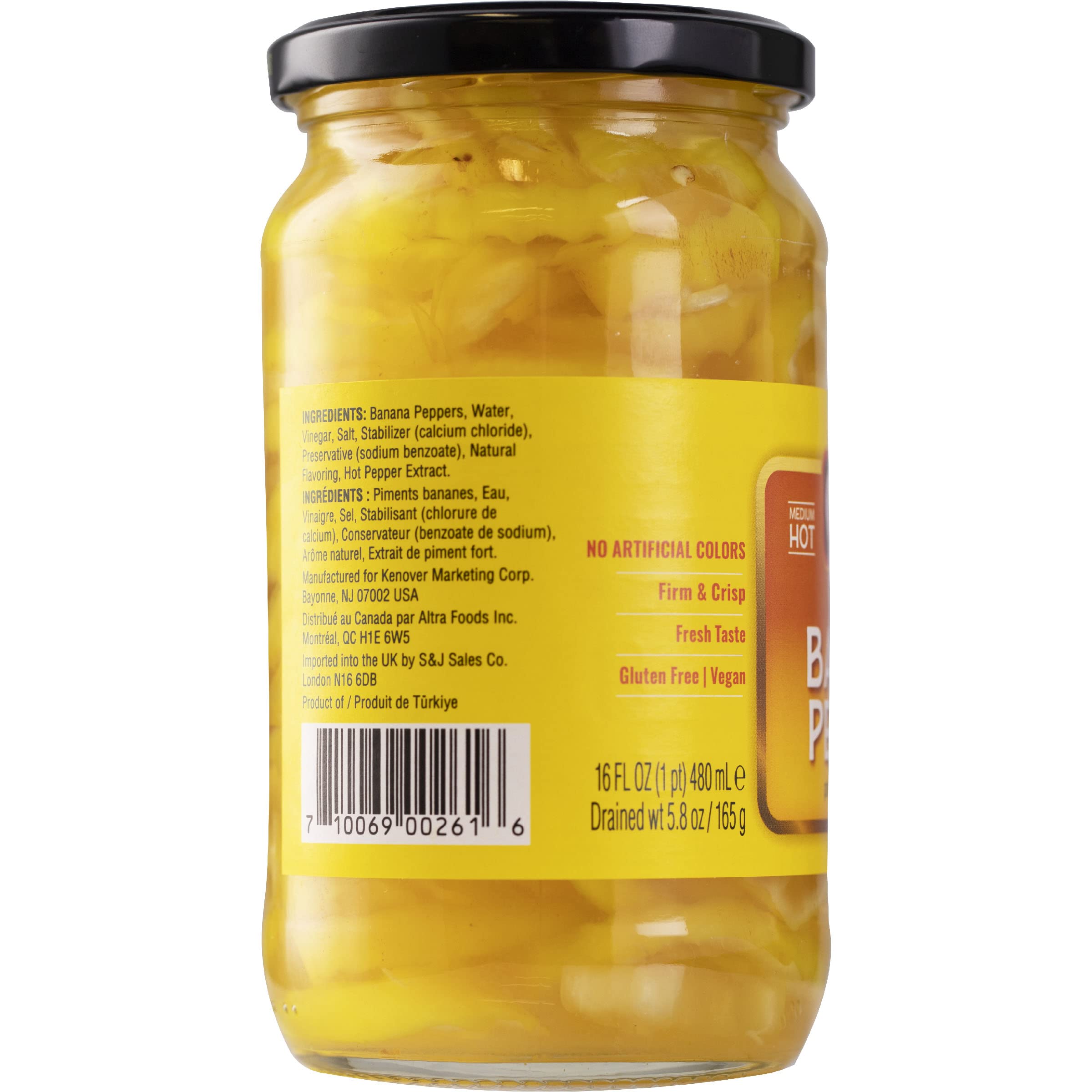 Gefen Deli Sliced Banana Pepper Rings, 16oz (2 Pack) - Mild Heat Pickled Peppers | Stem-Free | Kosher Certified | Perfect for Sandwiches, Salads, Nachos & Pizza Toppings | Great for Meal Prep, BBQ Parties & Charcuterie Boards