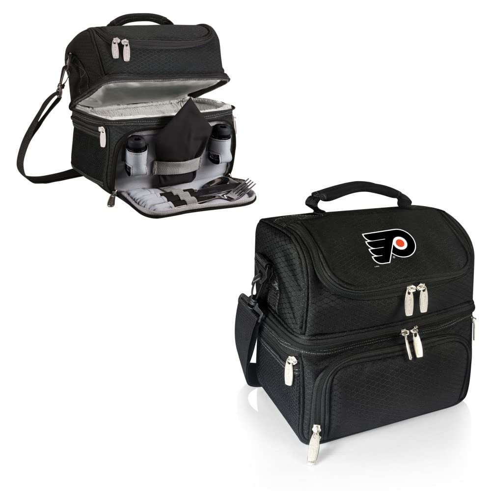 NHL Philadelphia Flyers Insulated Lunch Box with Picnic Set - Thermal Lunch Cooler Bag for Work, School & Outdoor Picnics