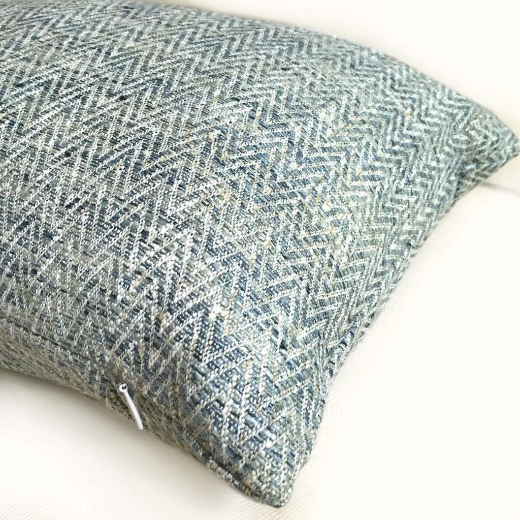 Pindler Beringer Nile Green Beige Herringbone Pillow Cover - Decorative Throw Pillow Case for Sofa, Bed & Home Decor (Fabric by the Yard Available)