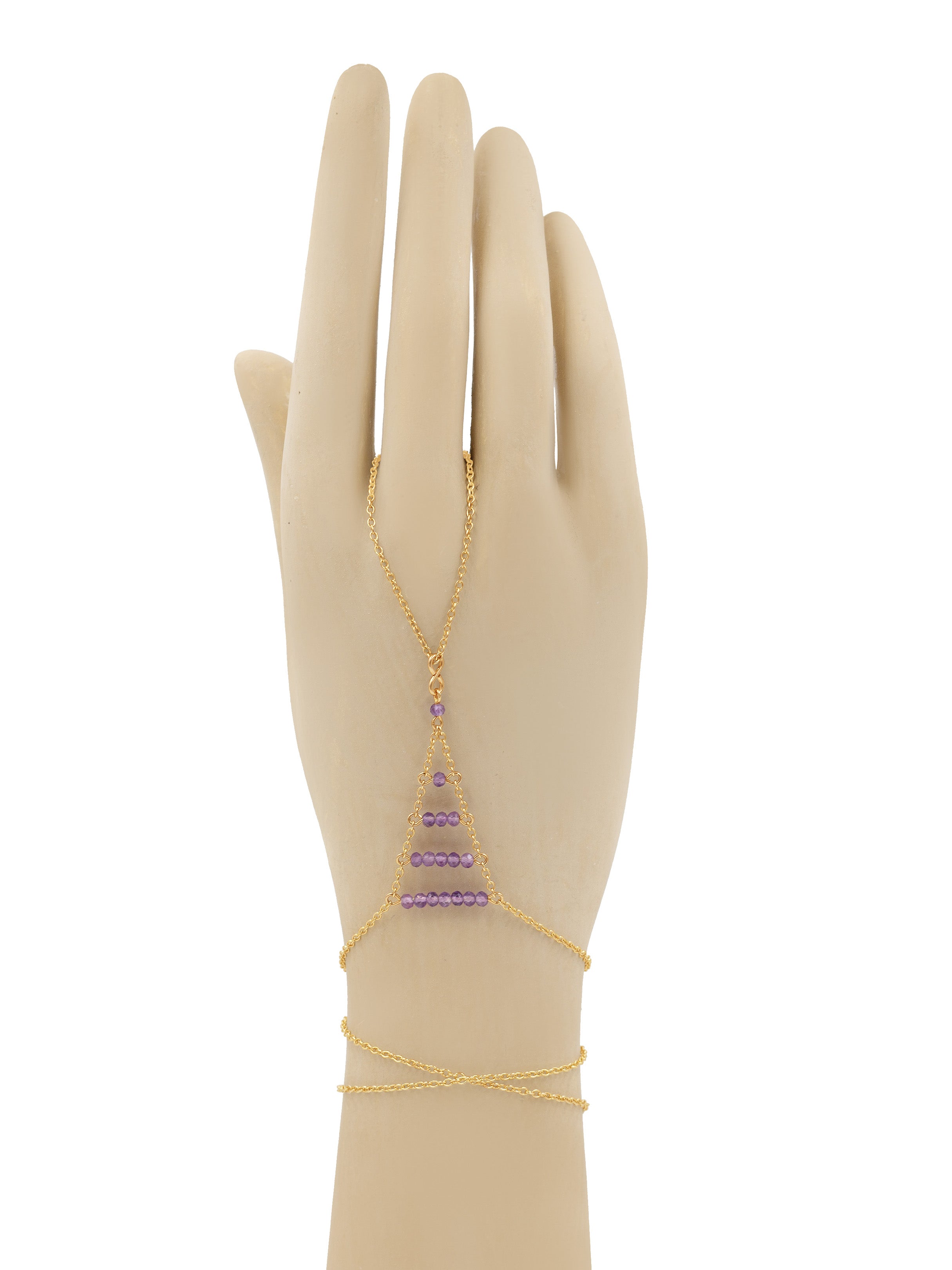 Vessel Gemstone Hand Chain - Elegant Beaded Bracelet for Women, Boho Jewelry Gift for Her - Perfect for Festivals, Parties & Everyday Wear