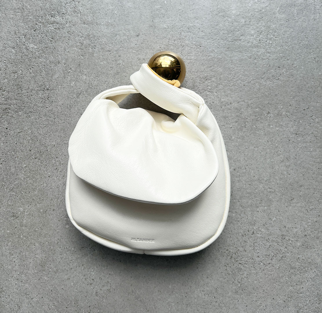 Premium Leather Sphere Pouch in Cosmic Ivory - Elegant & Durable Small Bag for Jewelry, Coins & Essentials | Perfect for Travel, Gifts & Boho Fashion Accessories