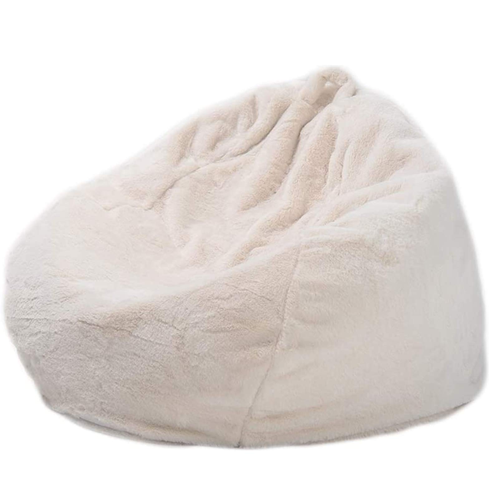 Premium Corduroy Bean Bag Chair Cover - Extra Sturdy Zipper & Double Stitch (No Filler Included) - Soft Washable Storage for Stuffed Animals, Kids Room Decor, Living Room Furniture - White