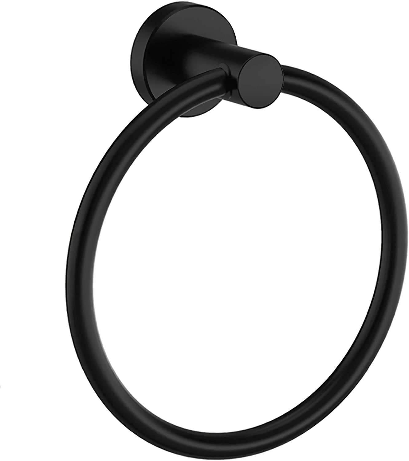 Premium Stainless Steel Bathroom Hardware Set - Heavy Duty Wall Mounted Towel Ring & Holder for Bathroom & Kitchen (1-Pack, Black) - Perfect for Modern Bathrooms, Powder Rooms & Spa-Style Decor
