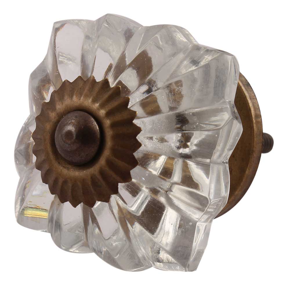 Vintage Antique Cut Glass Square Cabinet Knob - Elegant Hardware for Kitchen, Bathroom & Furniture Upgrades
