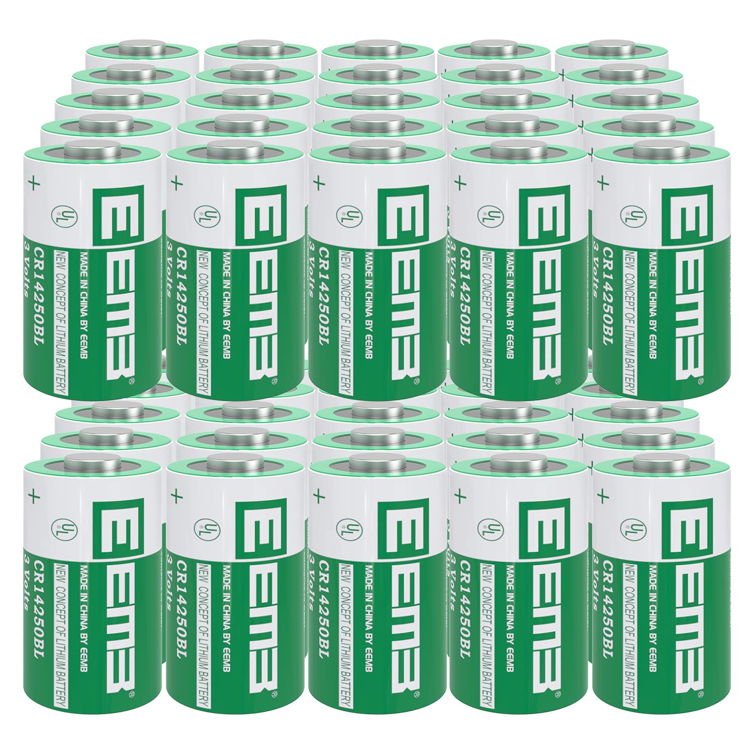 CR14250BL 3V 900mAh Lithium Battery - Non-Rechargeable 1/2 AA Size for Scuba Diving Gear, Medical Devices & Lab Equipment - UL Certified (50 Pack) | Perfect for Underwater Cameras, Dive Computers & Scientific Instruments