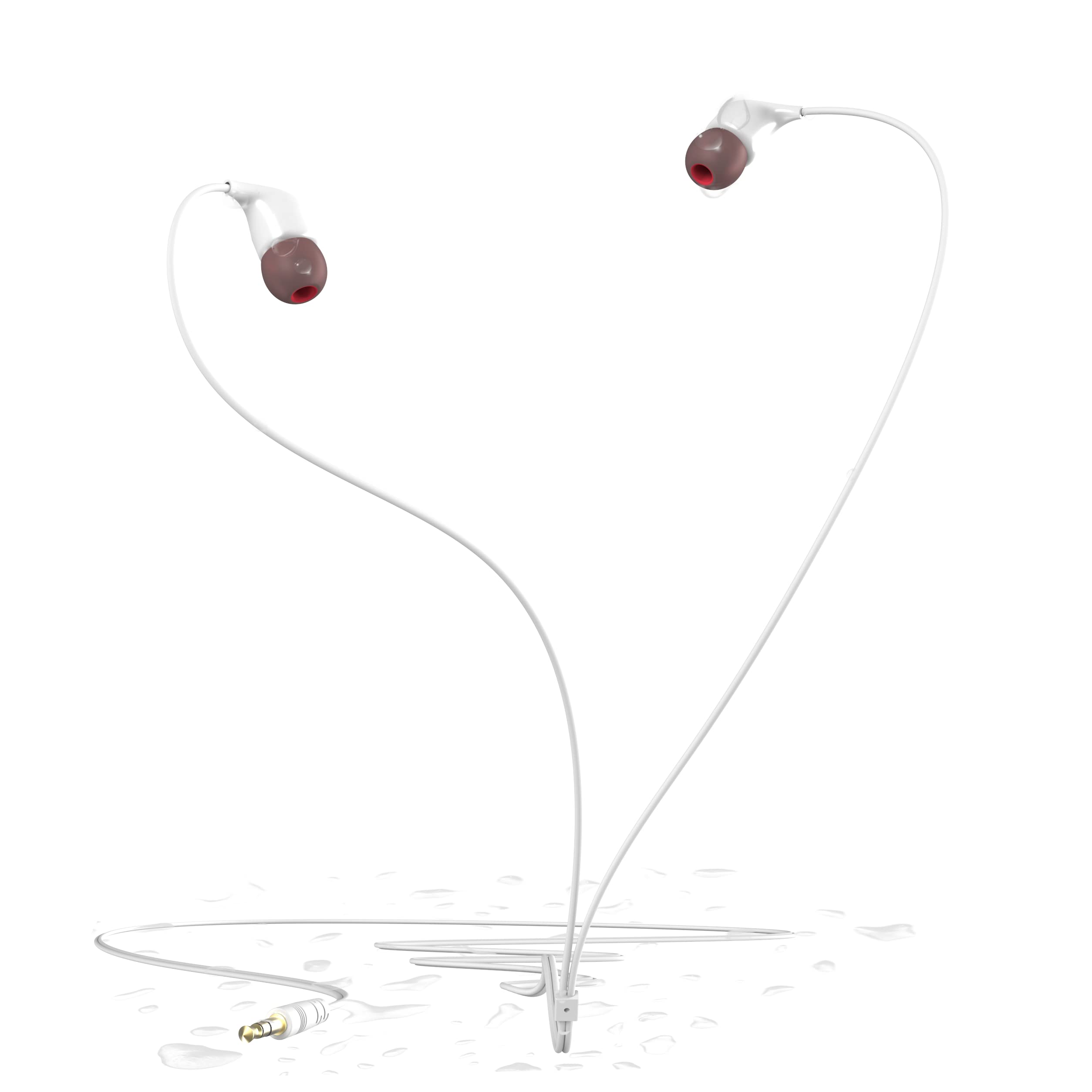 SWMIUSK IPX8 Waterproof Earbuds for Swimming - Wireless Bluetooth Headphones with MP3 Player, Sweatproof Earphones for Running, Gym & Underwater Workouts (White) - Perfect for Pool, Beach & Water Sports